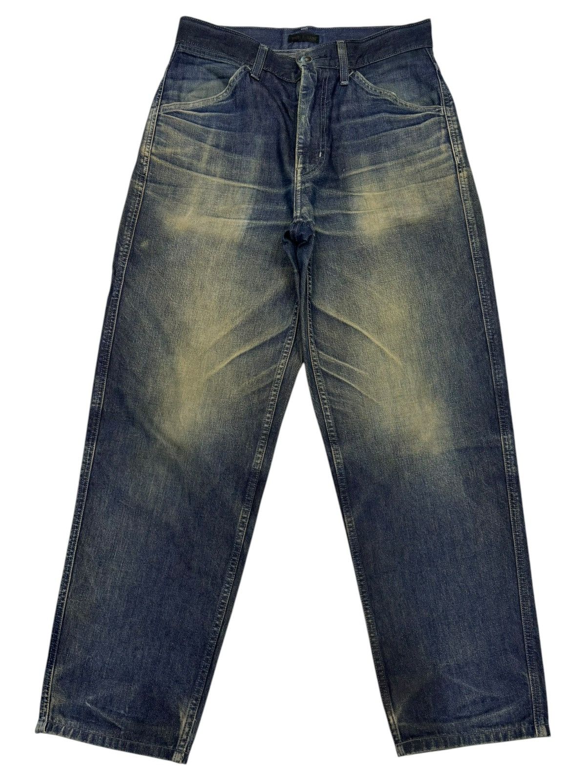 Kapital UNIQLO RUSTY MUD WASH WIDE LOOSE DISTRESSED DENIM JEANS Size US 28 / EU 44 - 7 Thumbnail