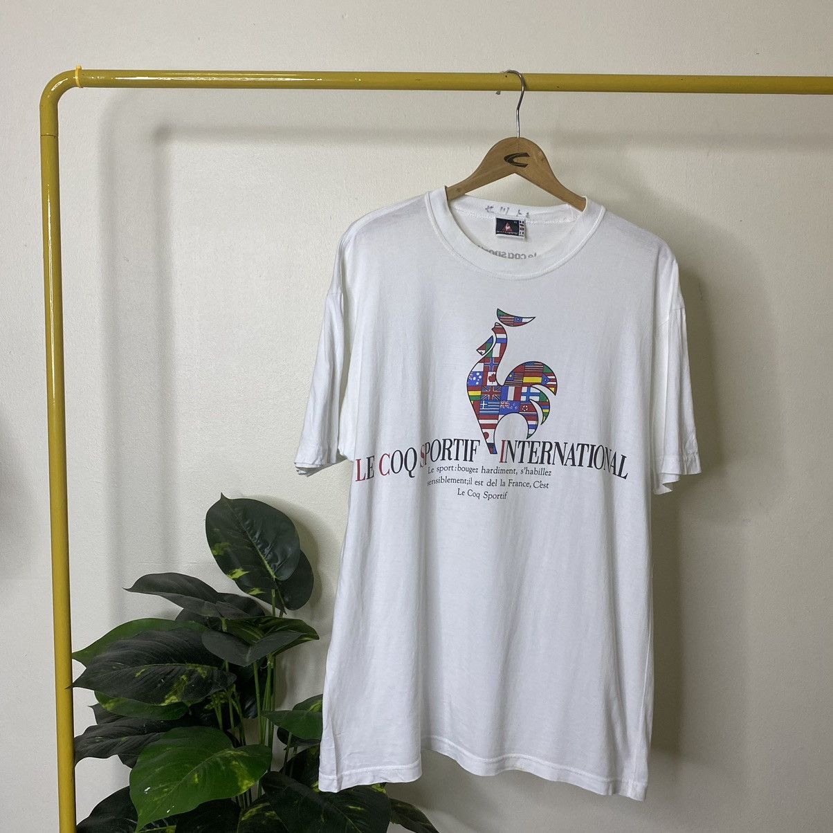 Le Coq Sportif × Vintage Vintage 1990s Lecoq Sportif Big Logo Tee Size US XL / EU 56 / 4 - 1 Thumbnail