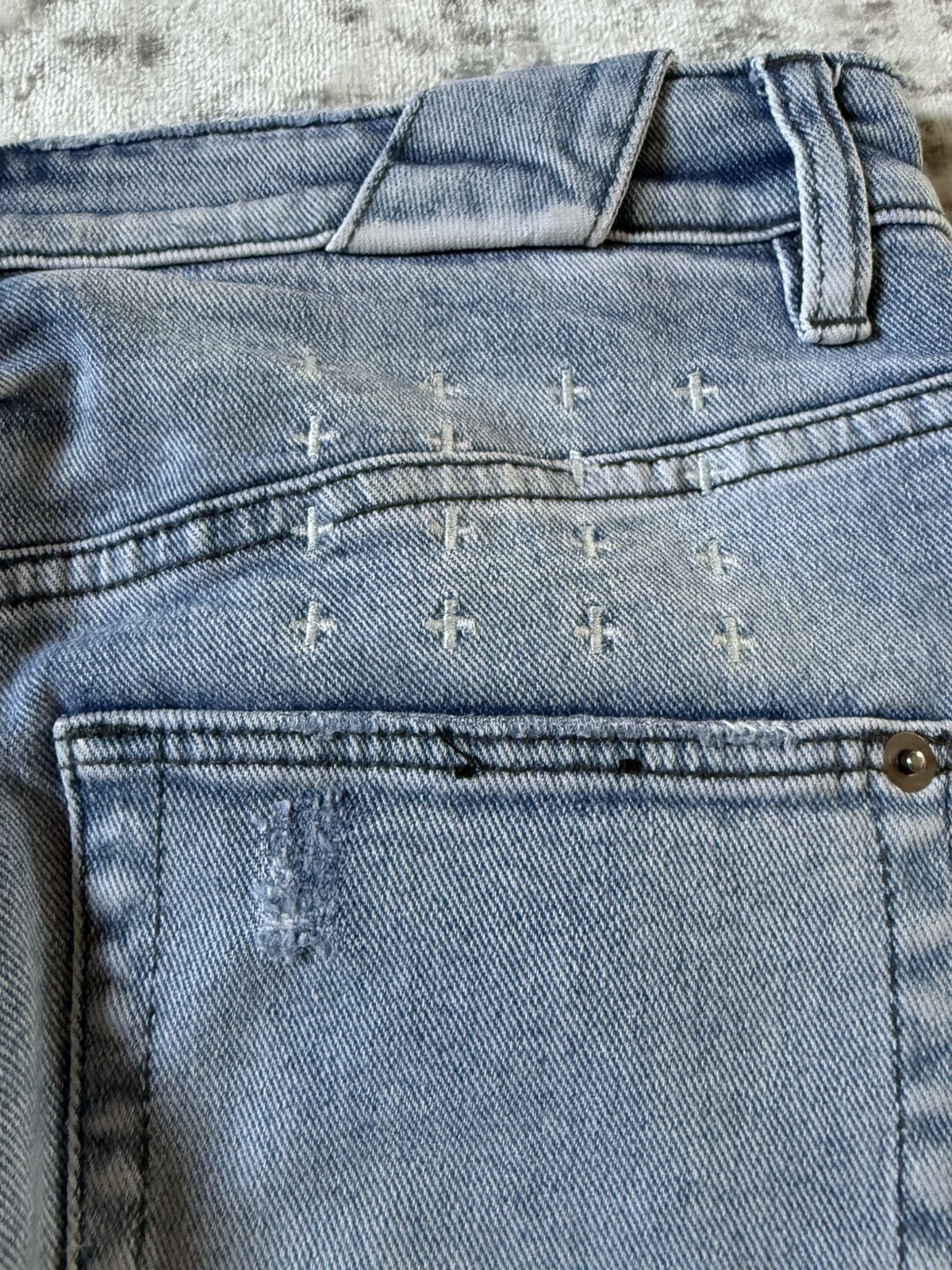 Ksubi Ksubi Studded Phython Snake Repaired Distressed Skinny Jeans Size US 30 / EU 46 - 17 Thumbnail