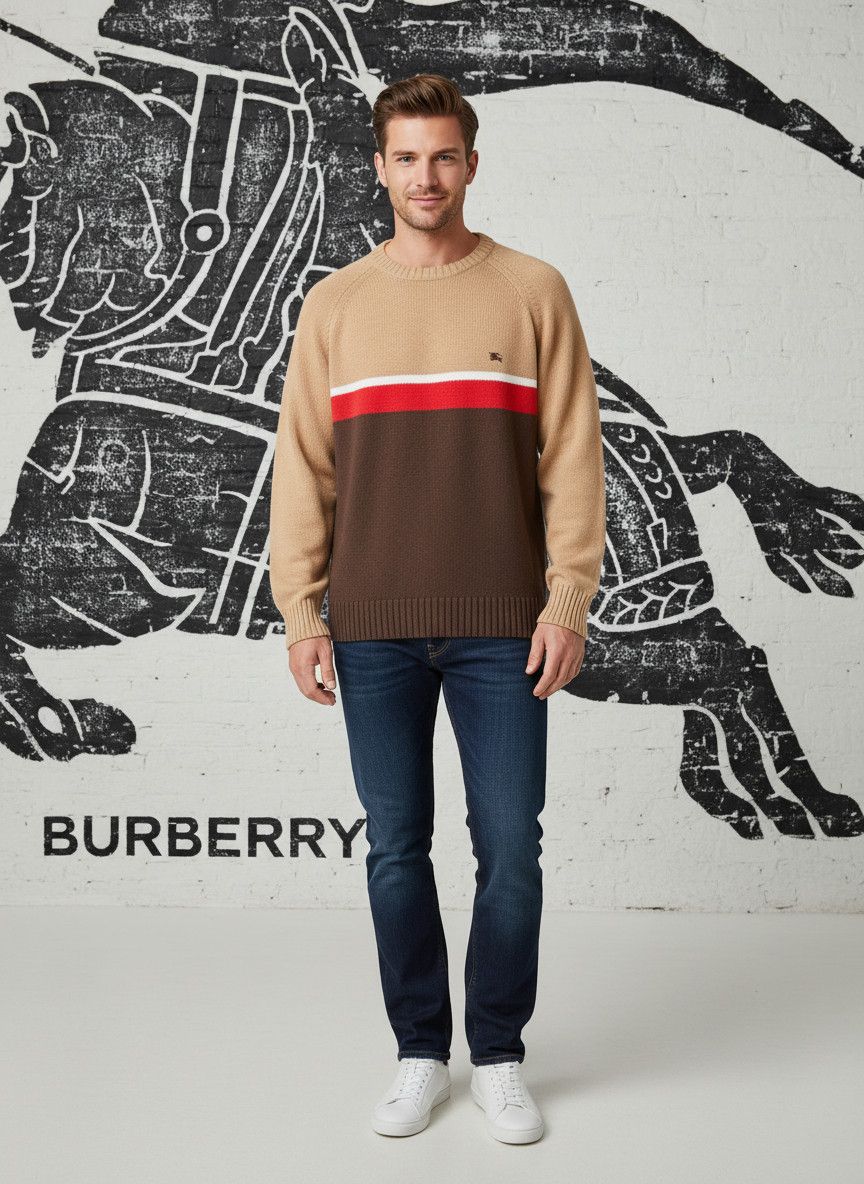 Burberry Burberry rare sweater jumper cotton size L camel Size US L / EU 52-54 / 3 - 2 Thumbnail