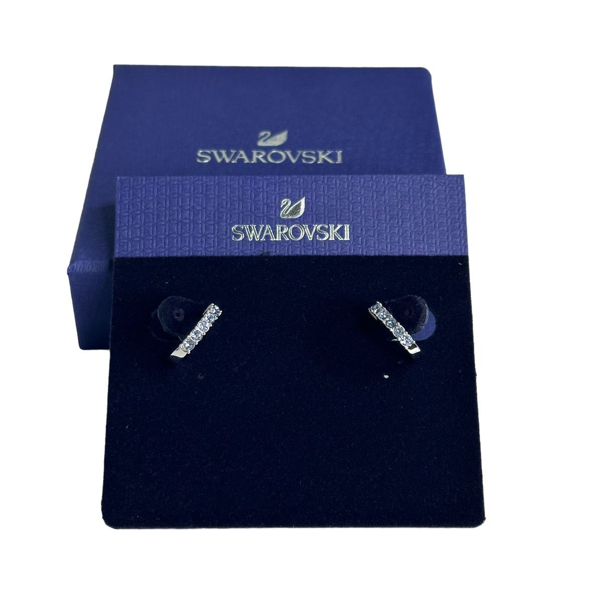 Swarovski Swarovski Mini Hoop hoop earrings Blue, Rhodium plated Size ONE SIZE - 1 Thumbnail