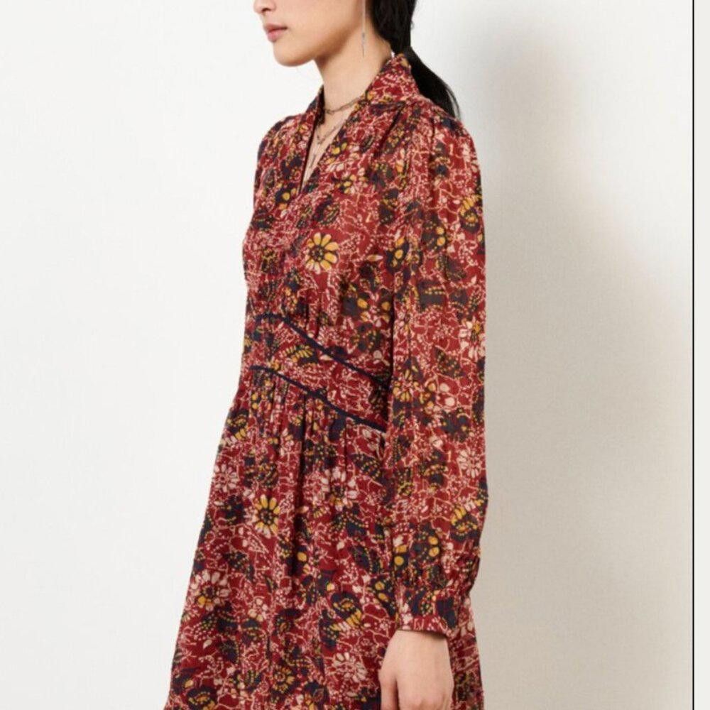 ba&sh BA&SH Giani Floral Printed Mini Dress in Red Size XS Size XS / US 0-2 / IT 36-38 - 8 Thumbnail
