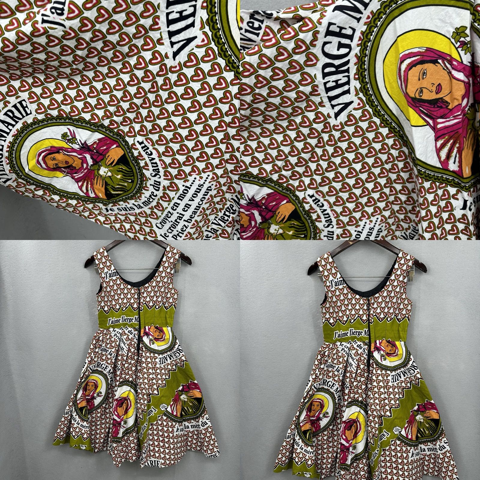 Vintage Handmade Virgen Maria Dress A-Line Short Sleeve Casual Green Embroidered Womens Small Size S / US 4 / IT 40 - 8 Thumbnail