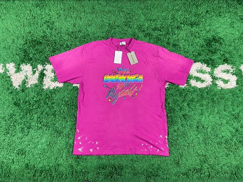 Balenciaga Balenciaga Rainbow logo splash-ink destruction short sleev Size US M / EU 48-50 / 2 - 1 Thumbnail