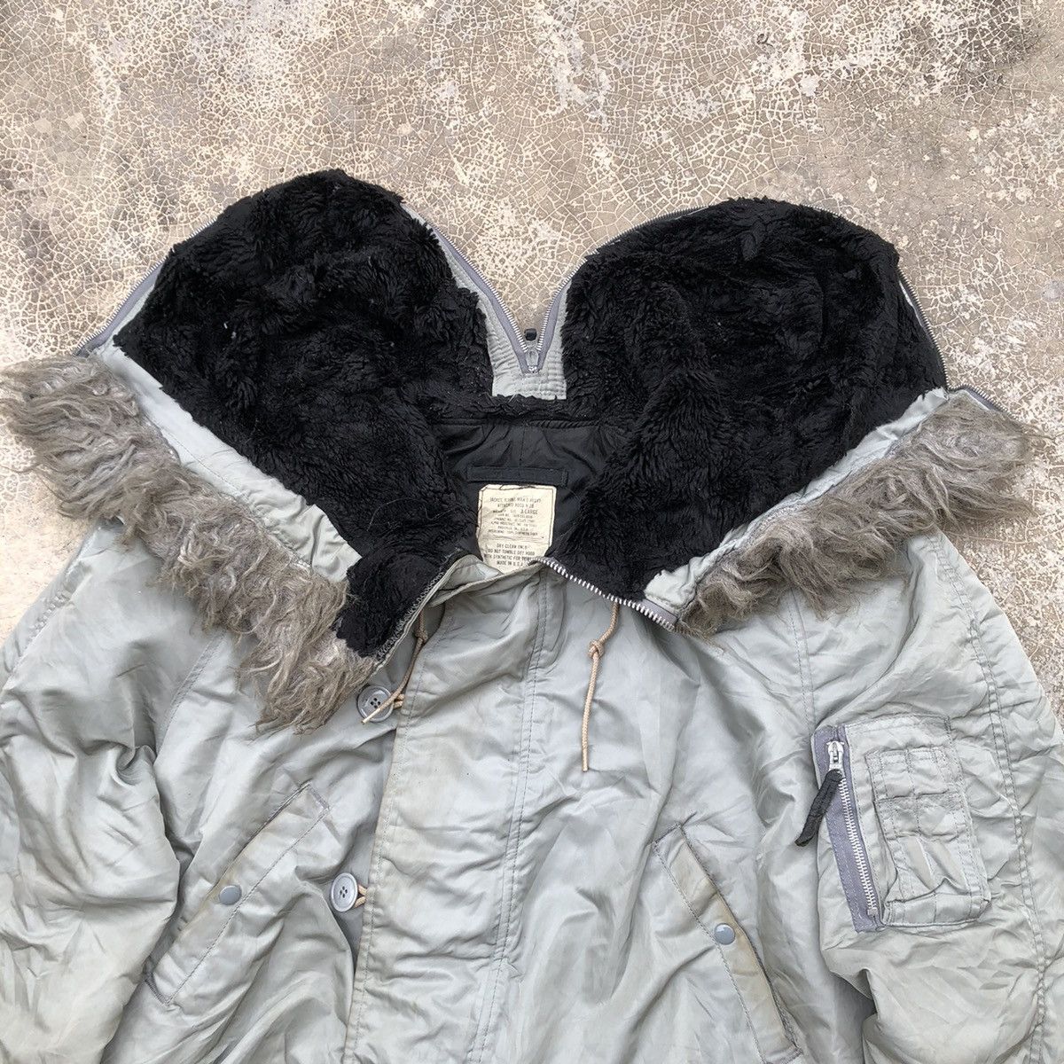 Alpha Industries × Vintage ALPHA INDUSTRIES N-2B Attached Hood Flight Jacket Size US XL / EU 56 / 4 - 4 Thumbnail