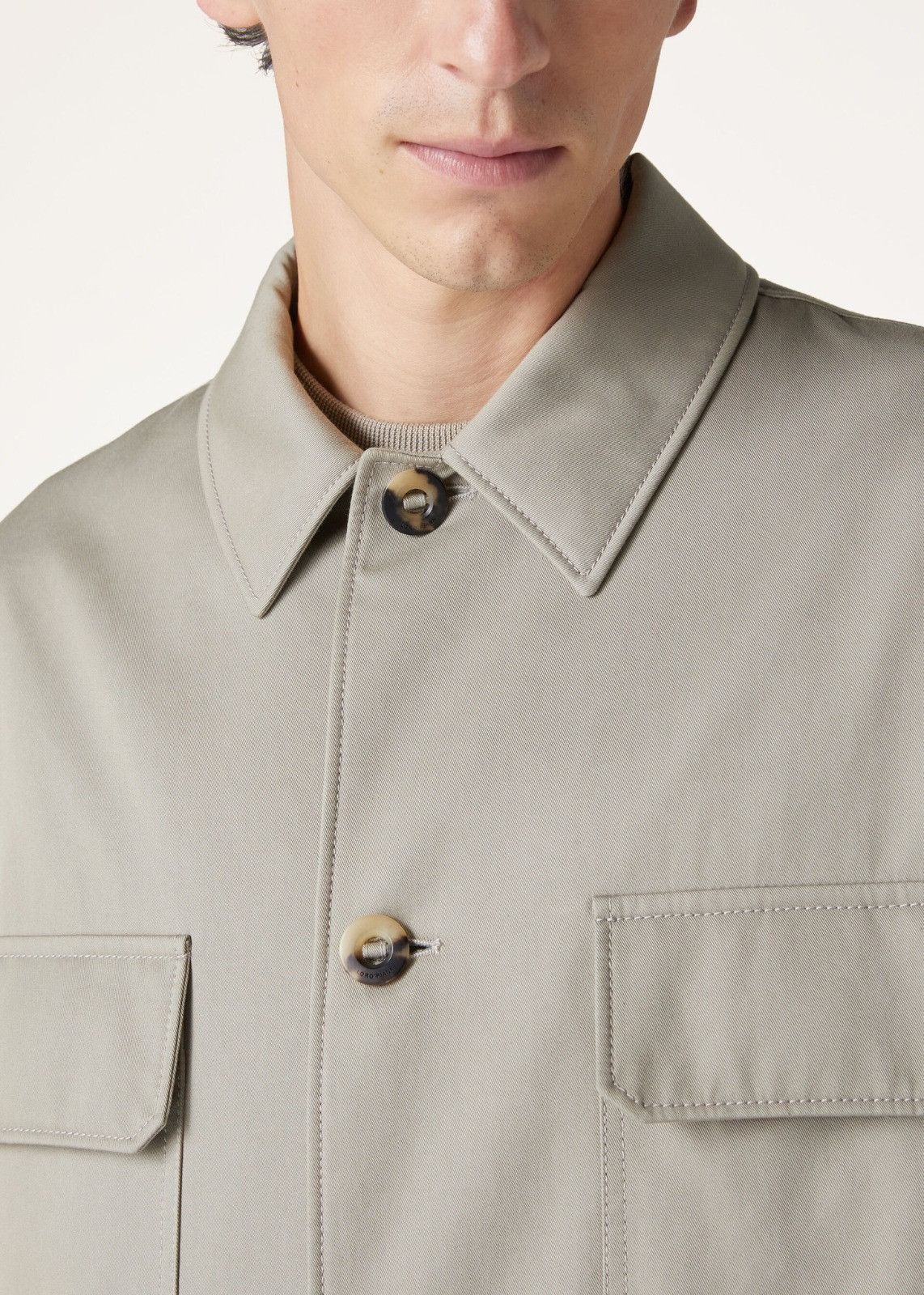 Loro Piana o1srvl11e0125 Cotton Twill Overshirt in Beige Size US XL / EU 56 / 4 - 5 Thumbnail