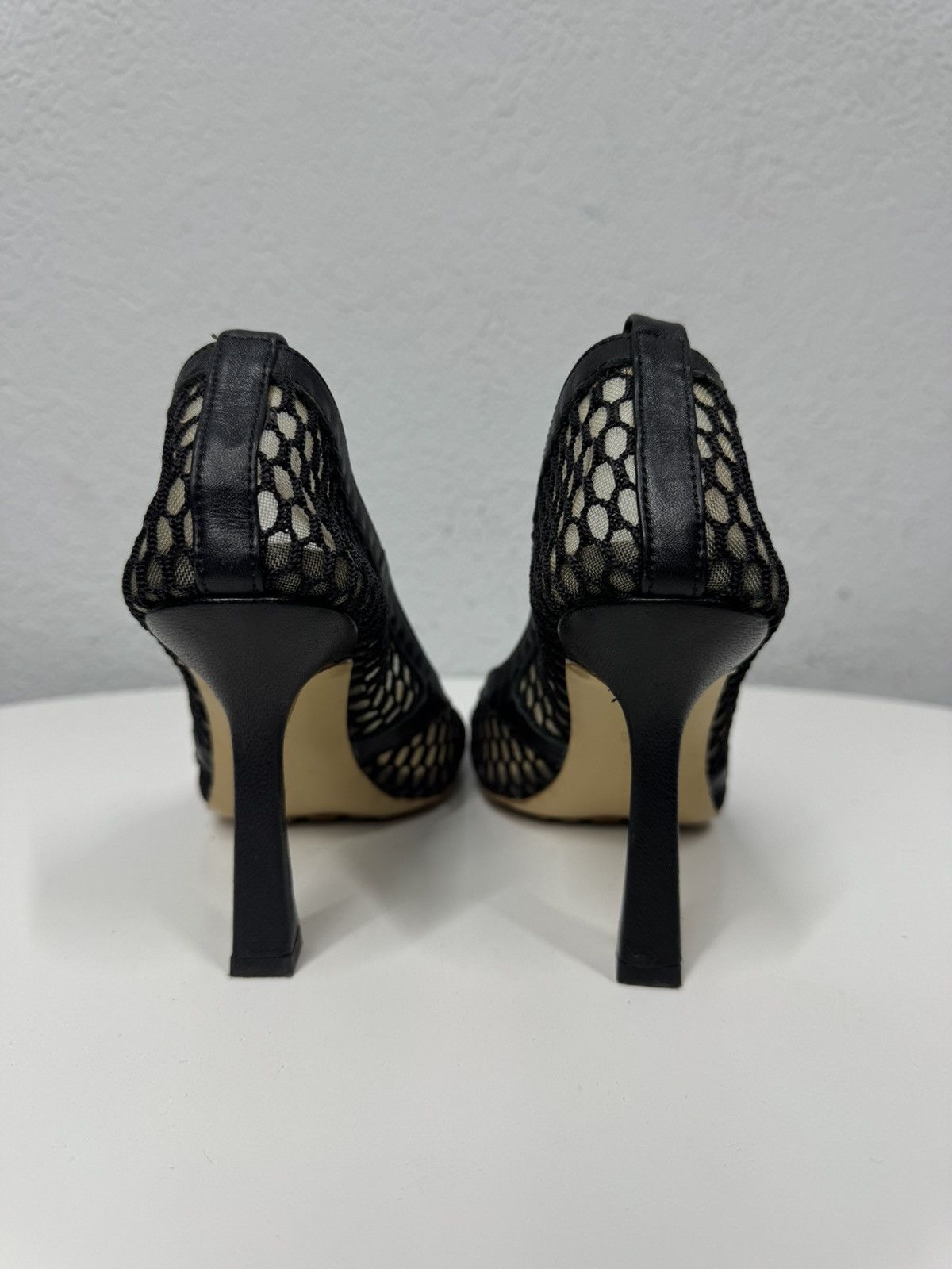 Bottega Veneta Vintage Bottega Veneta Black Net Mesh Leather Sandal Heel Size US 8 / IT 38 - 8 Thumbnail