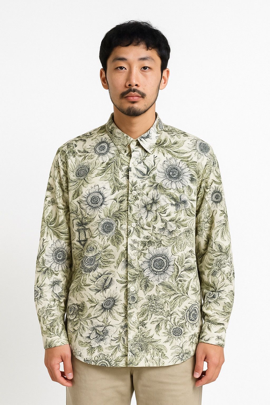 Japanese Brand Japanese Brand Le Ore Del Cafiot Overprint Shirt Button Up Size US L / EU 52-54 / 3 - 1 Thumbnail