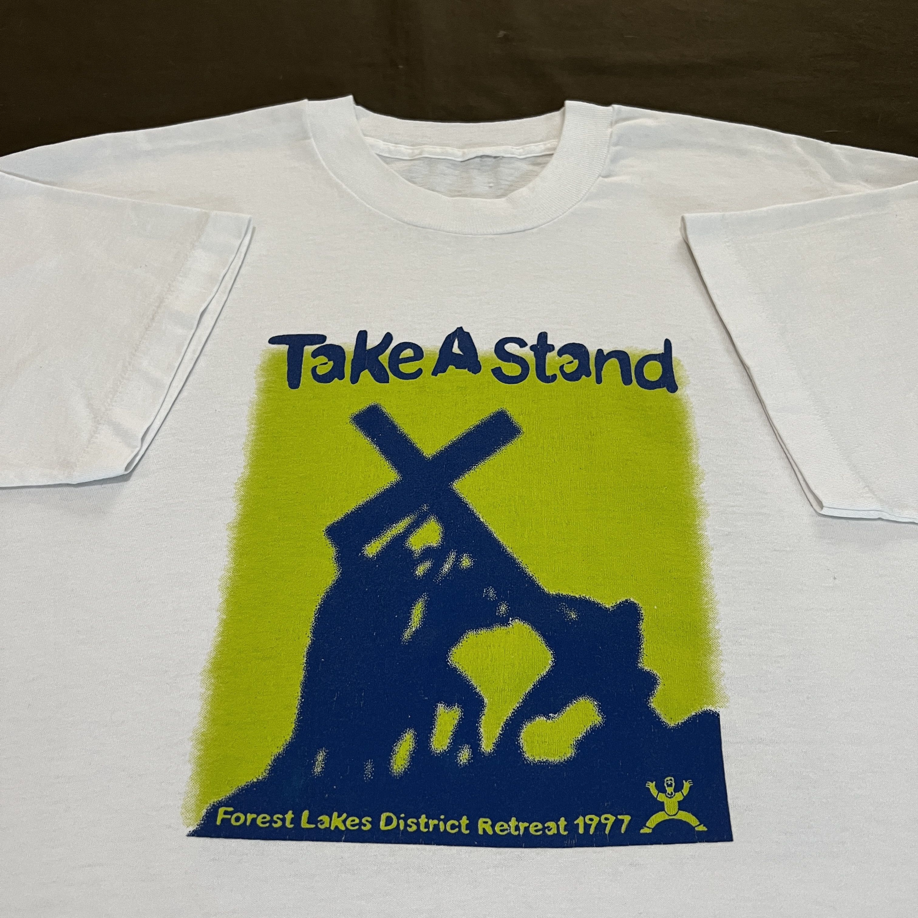 Vintage Vintage 90s Take a Stand Cross God Jesus Holy Bible Tee Size US XL / EU 56 / 4 - 1 Thumbnail