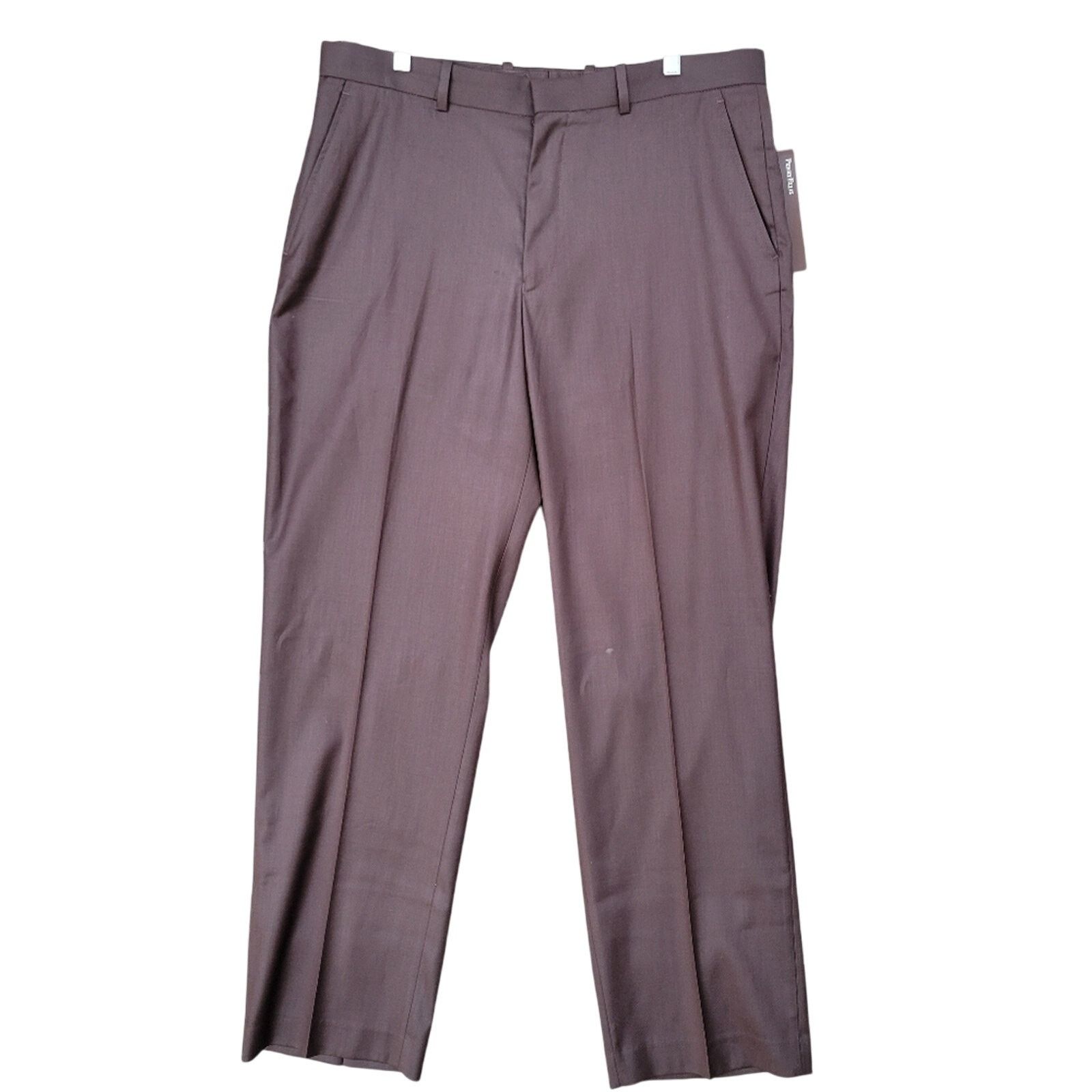 Perry Ellis NWT New Perry Ellis Mens 36/32 Brown Career Pants Size US 32 / EU 48 - 1 Thumbnail