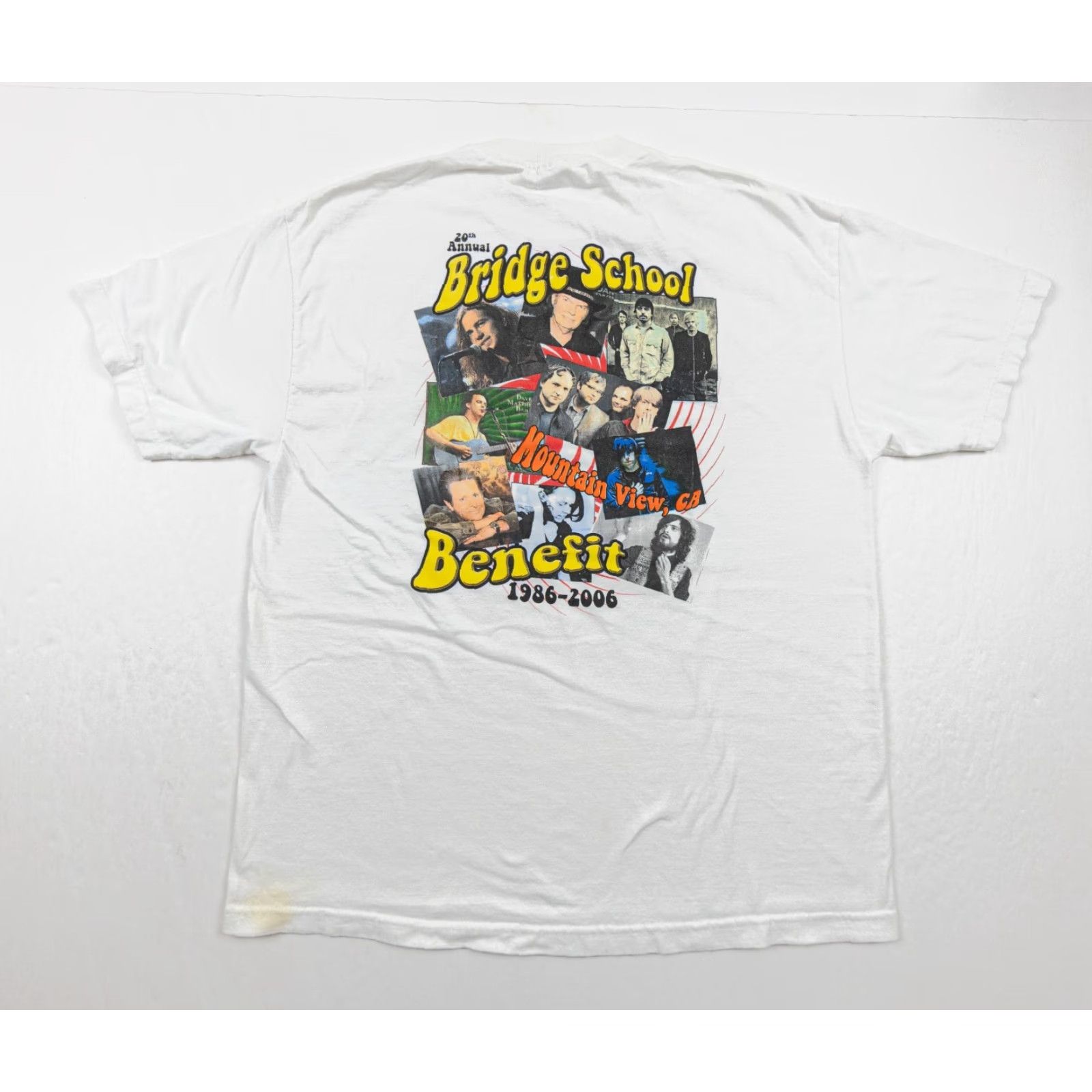 Vintage VINTAGE Band T-Shirt Mens XL White 2006 Bridge School Benefit Neil Young Concert Music Logo Size US XL / EU 56 / 4 - 6 Thumbnail