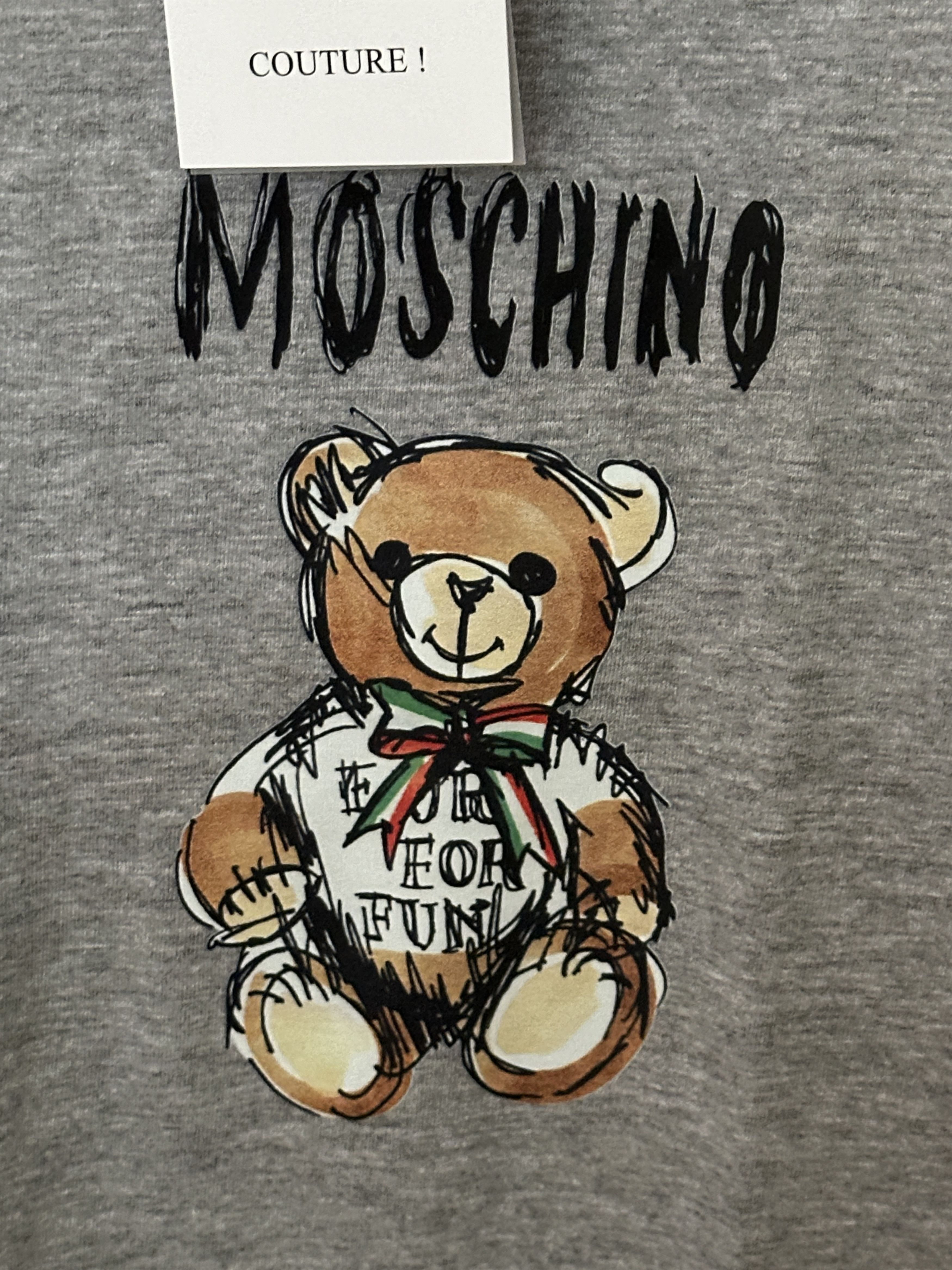 Moschino Moschino Men's Gray Teddy Crewneck T shirt Size 42 US Size US L / EU 52-54 / 3 - 2 Thumbnail