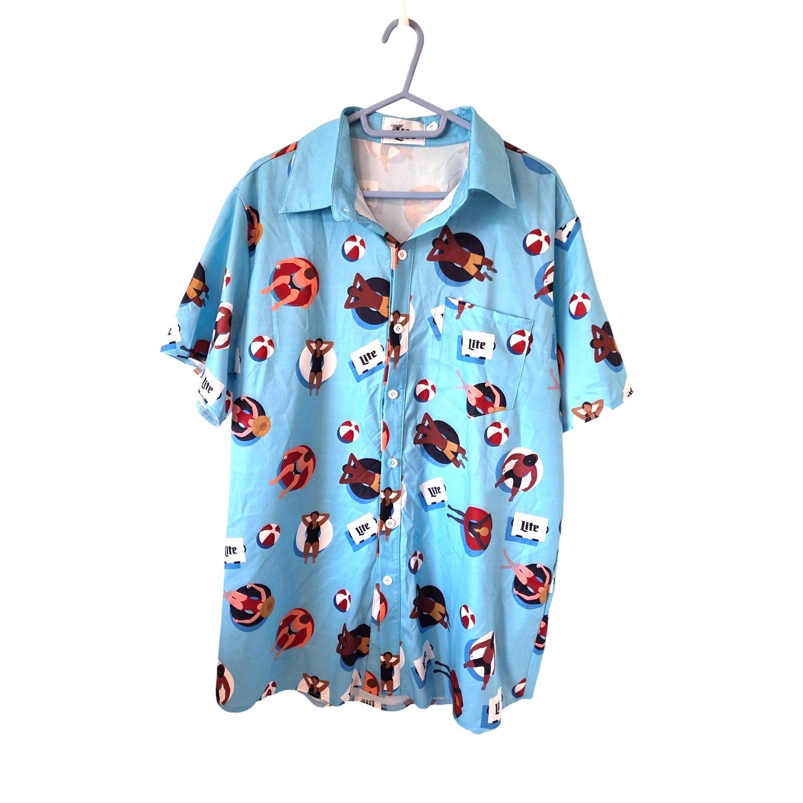 Other Miller Lite Beer Pool Party Short Sleeve Shirt Large Size US L / EU 52-54 / 3 - 2 Thumbnail