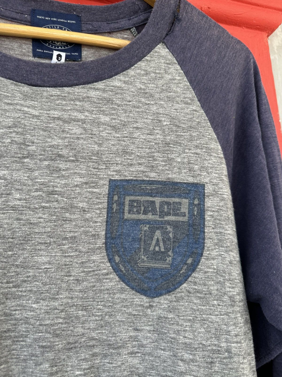Bape Vintage Bape University Raglan Tee Size US L / EU 52-54 / 3 - 3 Thumbnail