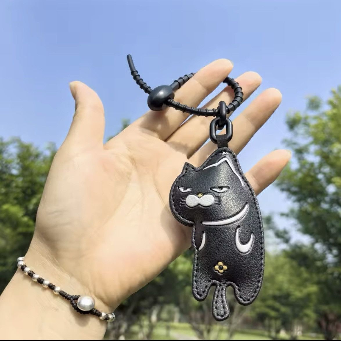 Designer Cat keychain cartoon cat leather Size ONE SIZE - 2 Thumbnail