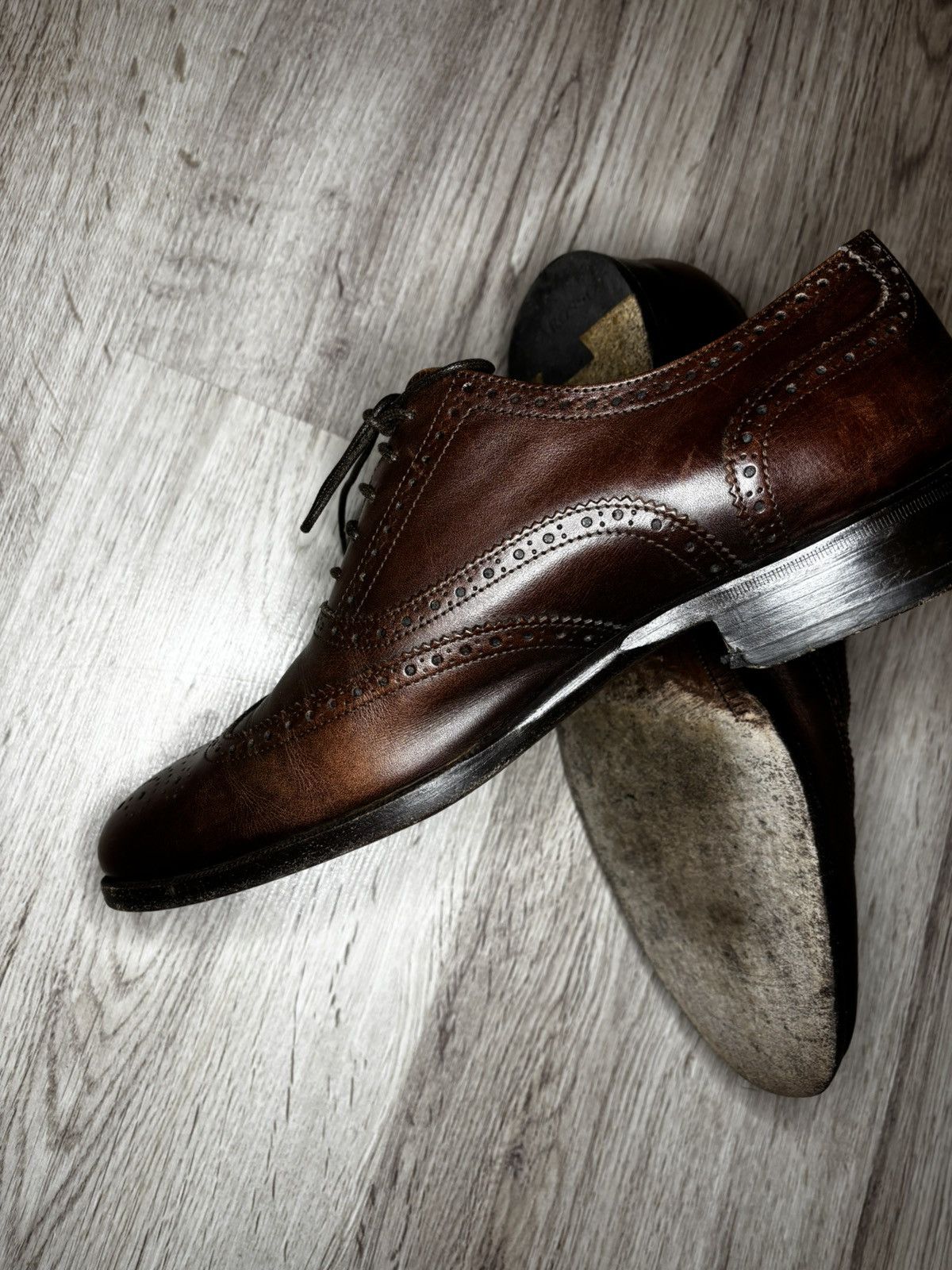 Scarosso Scarosso Brown Leather Wingtip Brogues Size EU 43 Size US 10 / EU 43 - 8 Thumbnail