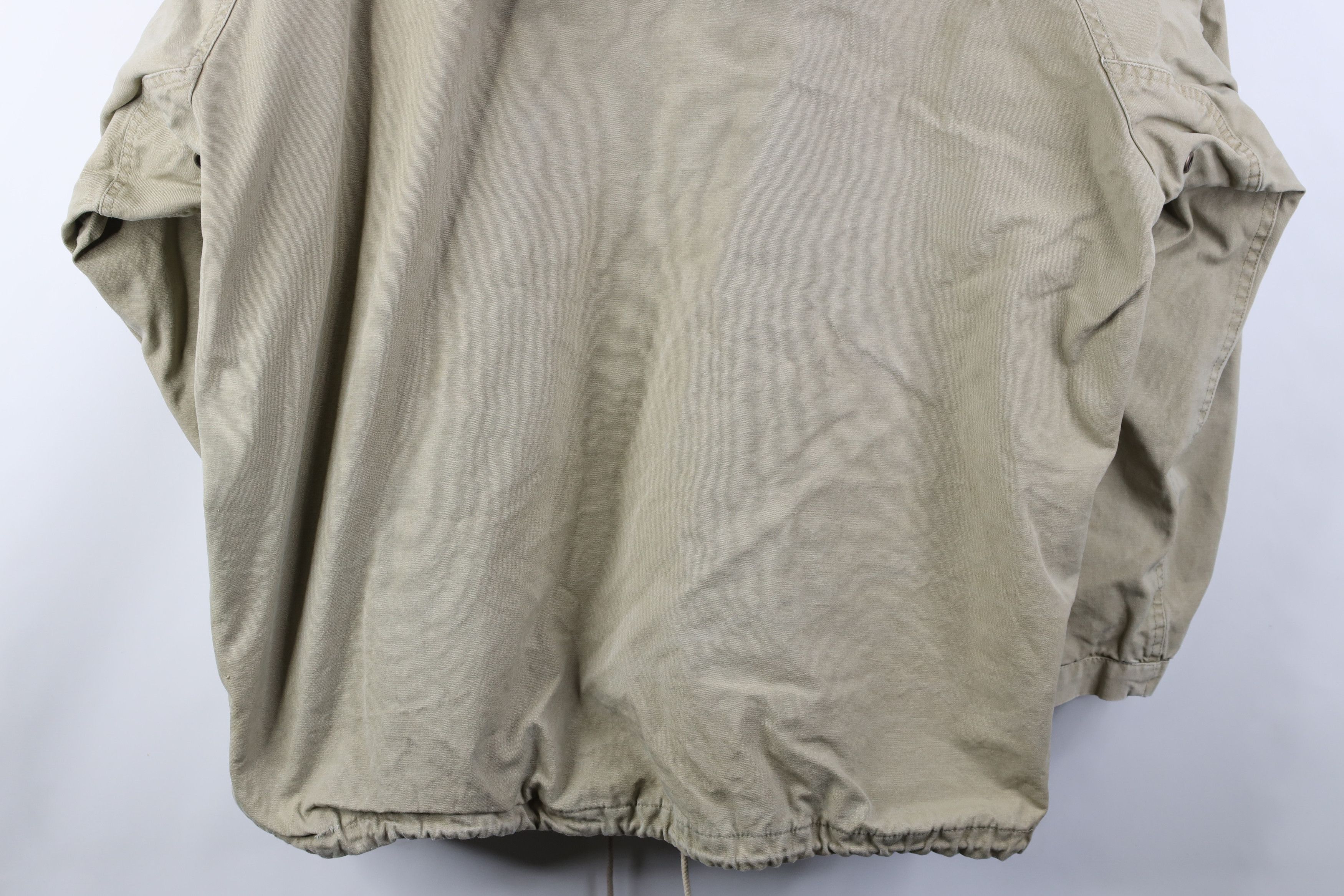 Vintage Vintage 90s Streetwear Heavy Canvas Hooded Jacket Beige Size US L / EU 52-54 / 3 - 16 Thumbnail