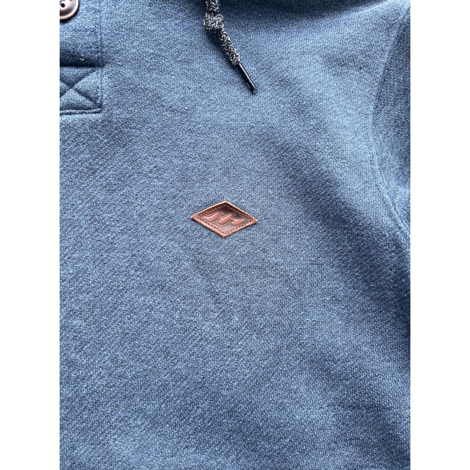 Billabong Billabong Hoodie Shirt Mens S Blue Solid Henley Pocket Surf Winter Warm Size US S / EU 44-46 / 1 - 2 Thumbnail