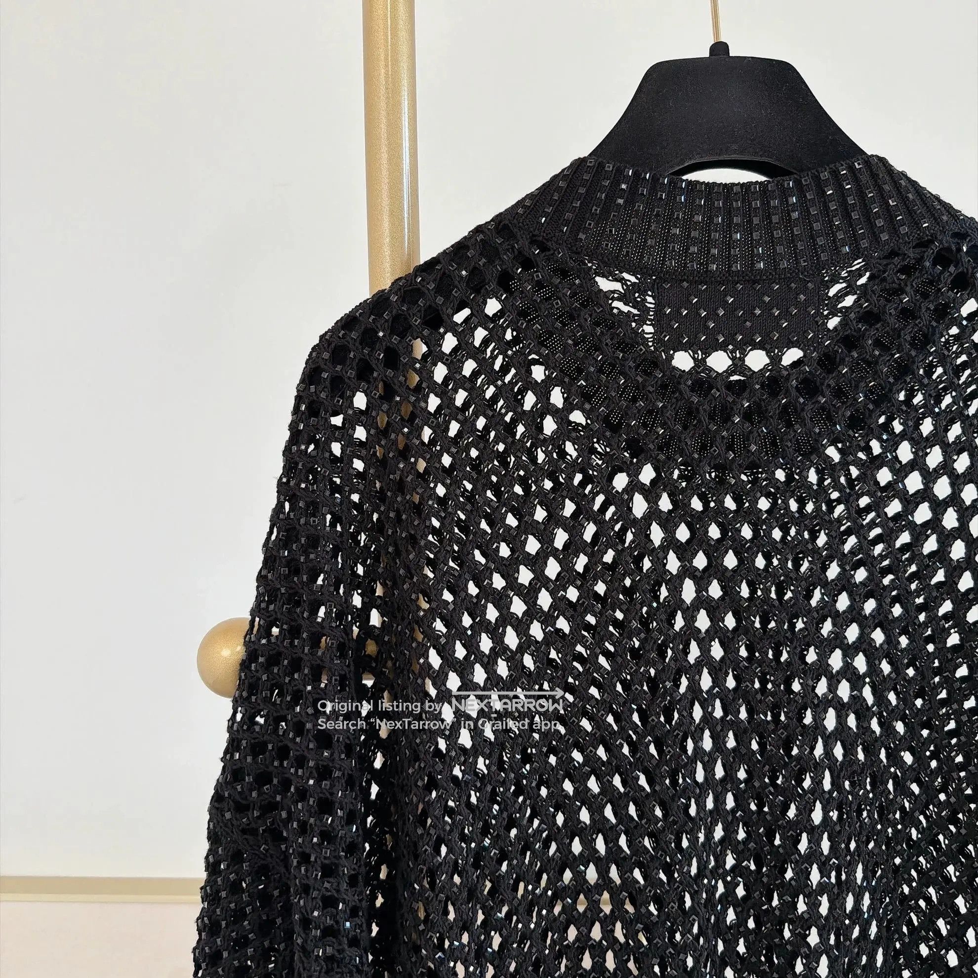 Ermanno Scervino Black Fishnet Embellished Knit, Women's — image 6 of 6