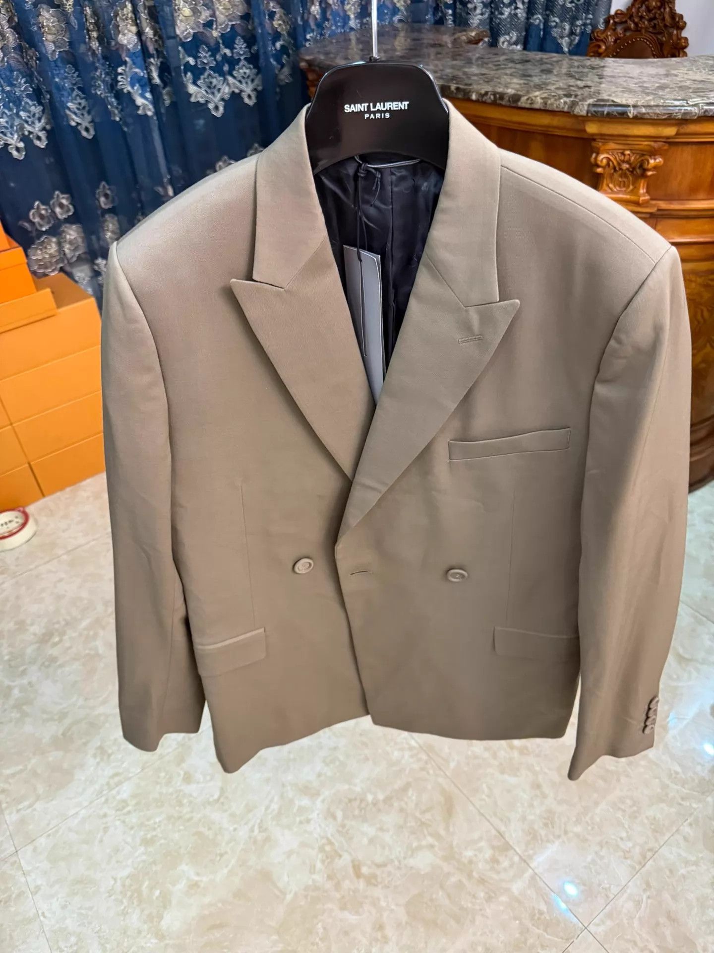 Dior DIOR light brown side fabric button blazer 48 Size 48R - 1 Thumbnail
