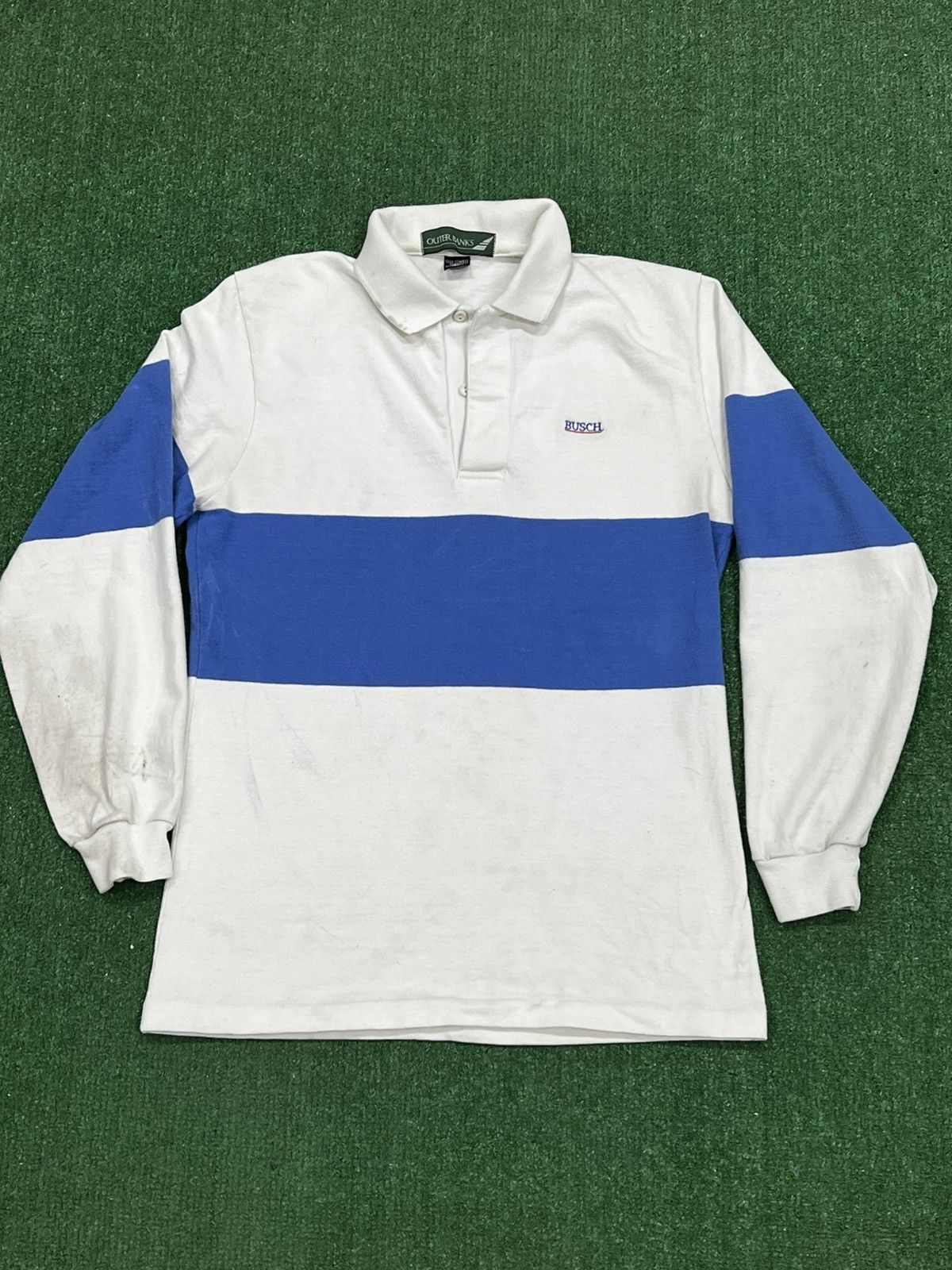 Vintage Vintage 80s Busch Beer Long Sleeve Polo Shirt Size US S / EU 44-46 / 1 - 1 Thumbnail