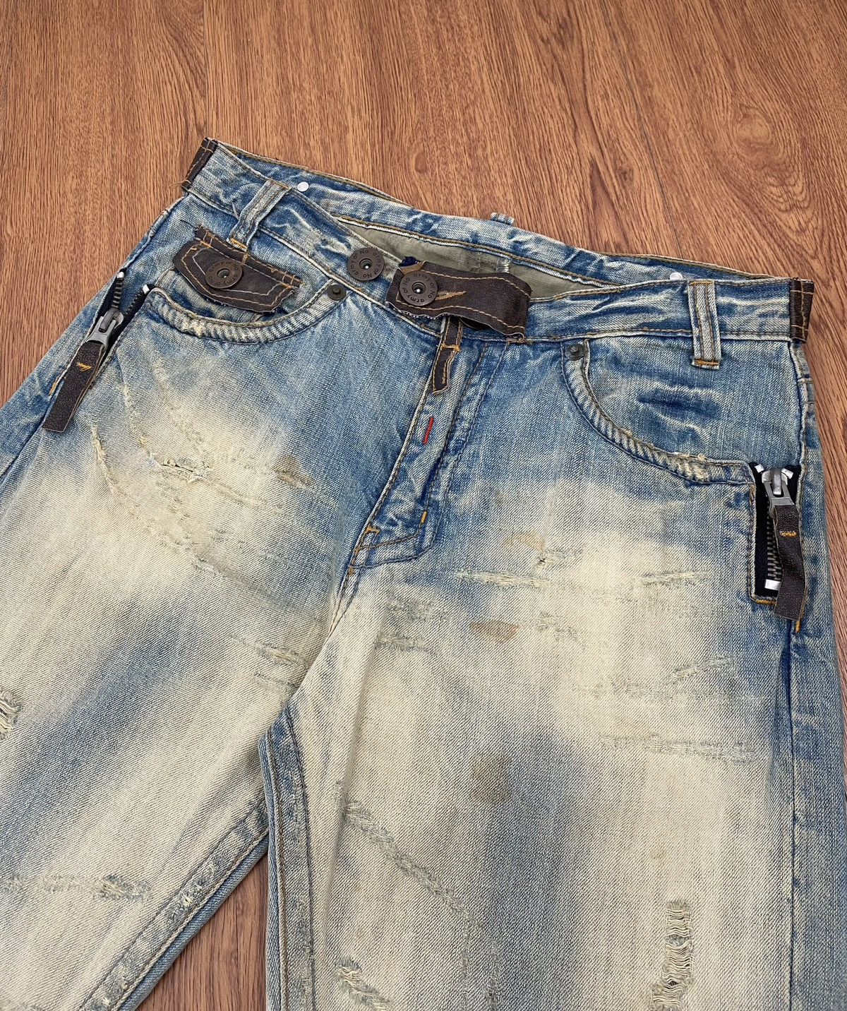 If Six Was Nine × Japanese Brand × Le Grande Bleu (L.G.B.) Army of no mud max distressed jeans Size US 32 / EU 48 - 4 Thumbnail
