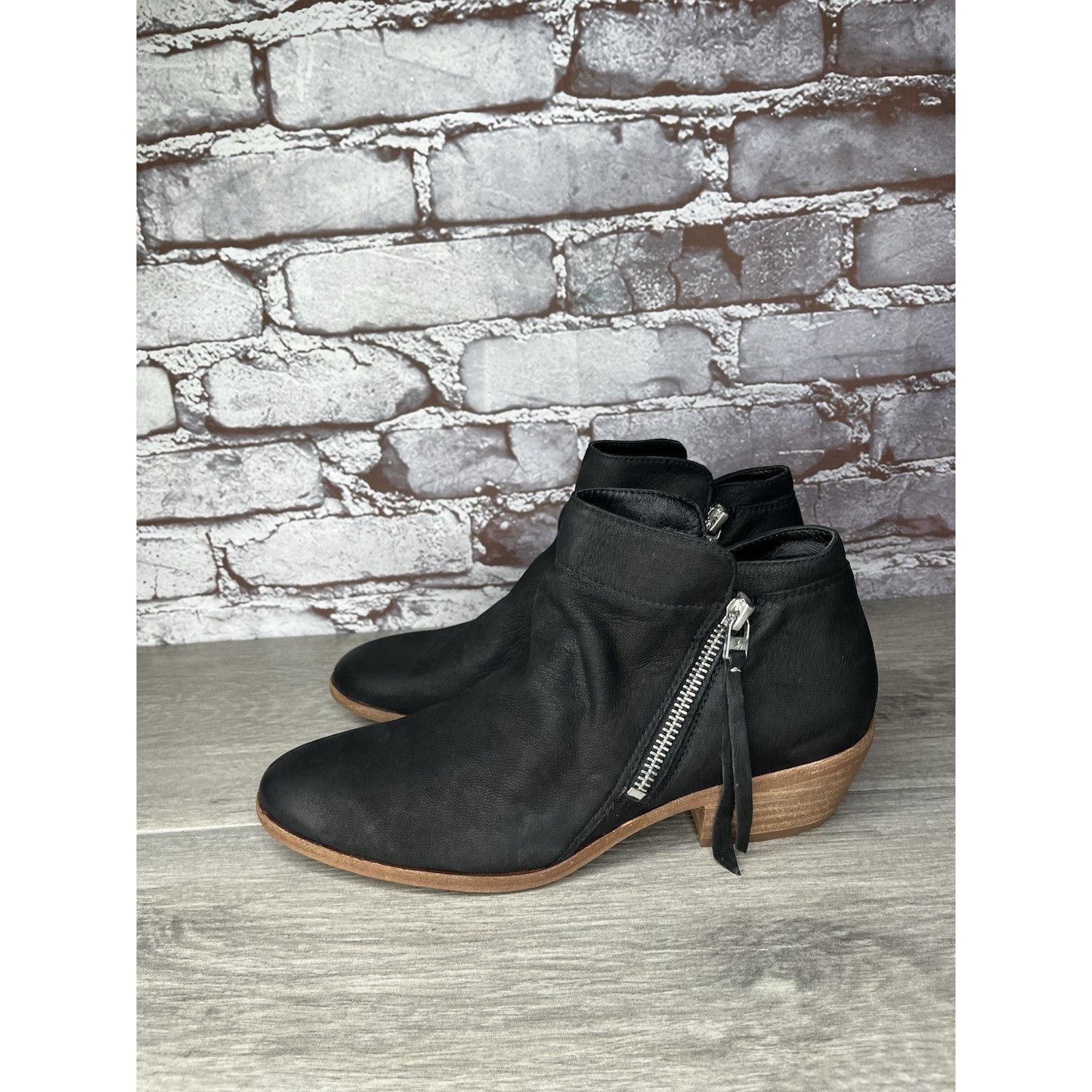 Sam Edelman SAM EDELMAN Packer Black Nubuck Leather Zip Ankle Boots Wome Size US 7.5 / IT 37.5 - 12 Thumbnail
