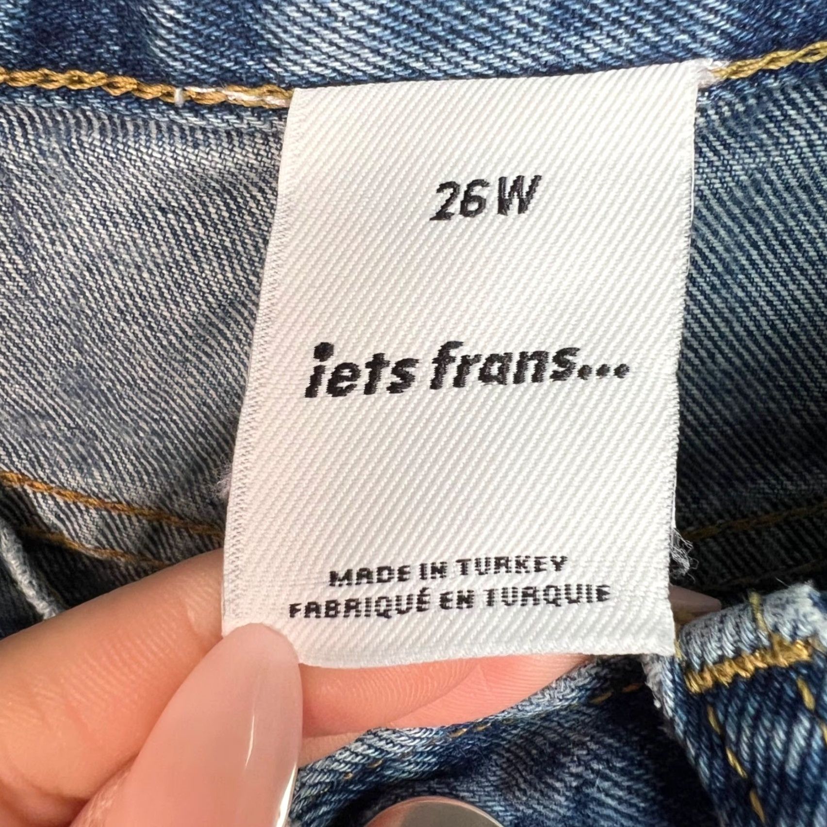 Vintage VINTAGE Iets Frans Women's High-Waisted Straight Leg Denim Jeans Size 26 Blue Cotton 80s 90s Fashion Size 26" / US 2 / IT 38 - 4 Thumbnail