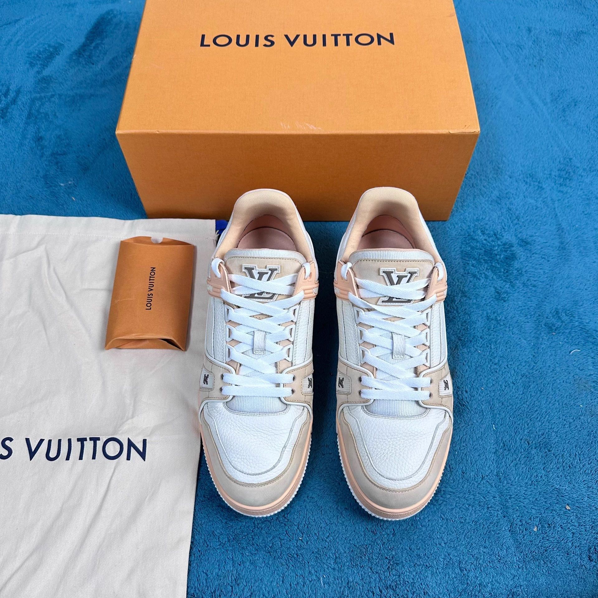 LV Trainer Low Top Sneaker Orange 7.5/41.5