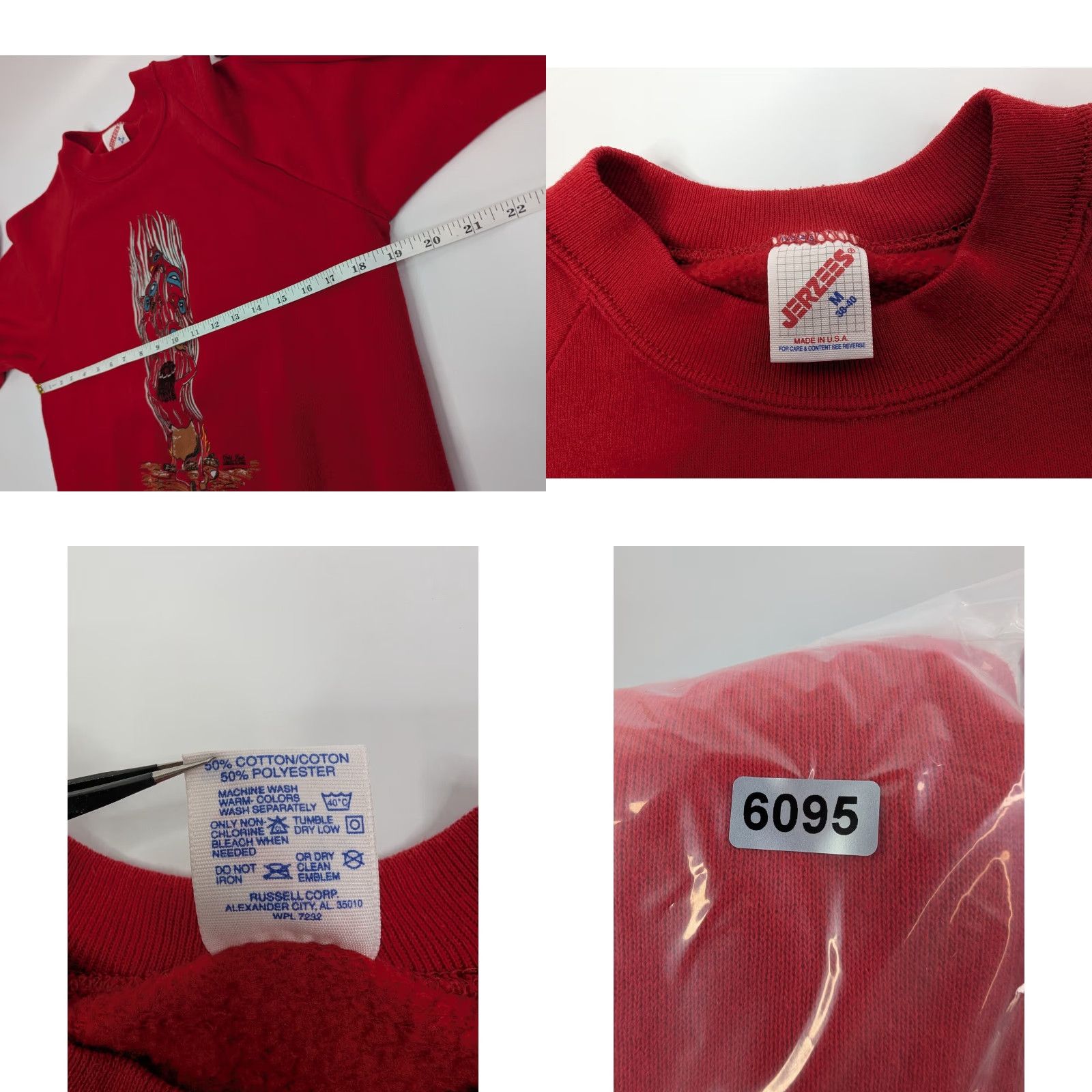 Jerzees VINTAGE Jerzees Alaska Medicine Man Crew Neck Pullover Sweatshirt Mens M Red Graphic Print 80s Size US M / EU 48-50 / 2 - 8 Thumbnail