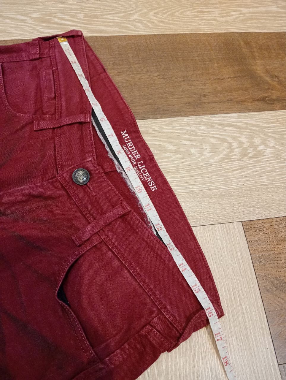 Murder License MURDER LICENSE MAROON MUDWASH WHISKER FADE CURVE JEANS Size US 33 - 15 Thumbnail