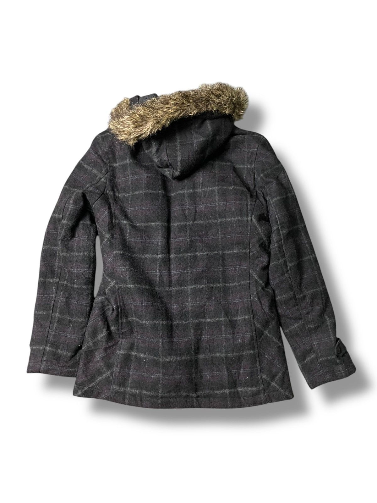 In The Attic × Japanese Brand × Vintage In The Attic Checkered Faux Fur Hooded Coat (107) Size US L / EU 52-54 / 3 - 8 Thumbnail