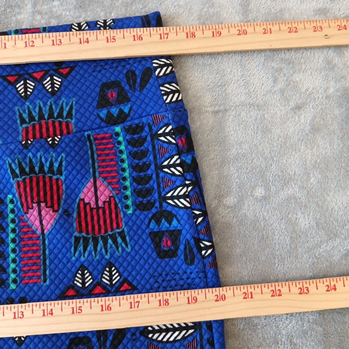 Vintage LuLaRoe Skirt XL Blue Geometric Knee Length Pull On Knit Quilted Pattern Women Pencil Stretch Regular Vintage: No Size 40" / US 18 - 3 Thumbnail