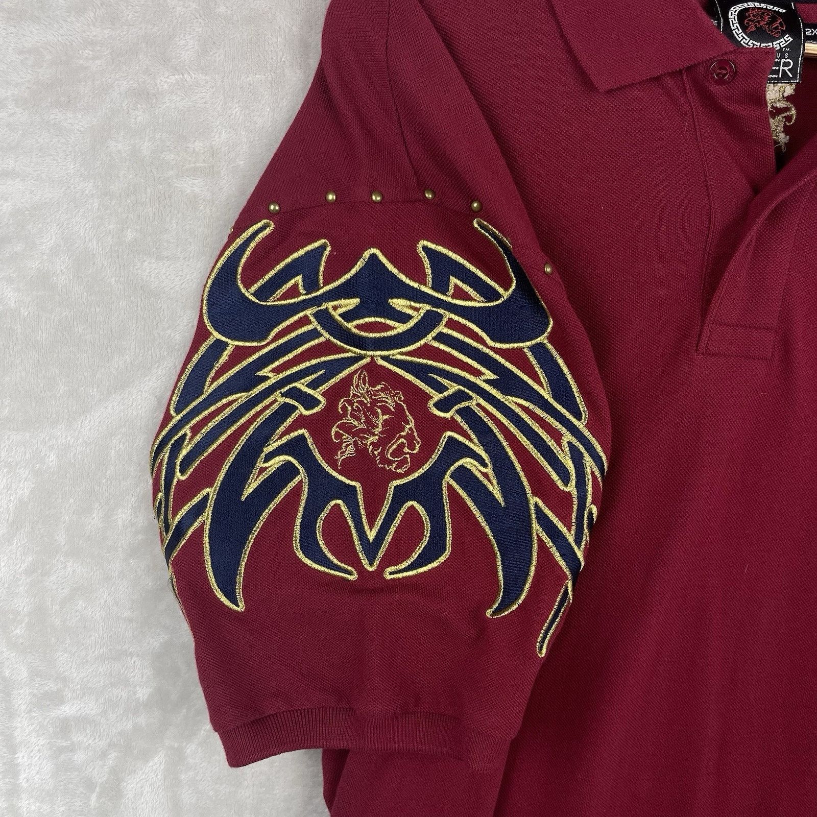 Other Jewelius Cezer Lion Graphic Polo Studded Red Oversized 2XL Size US XXL / EU 58 / 5 - 5 Thumbnail