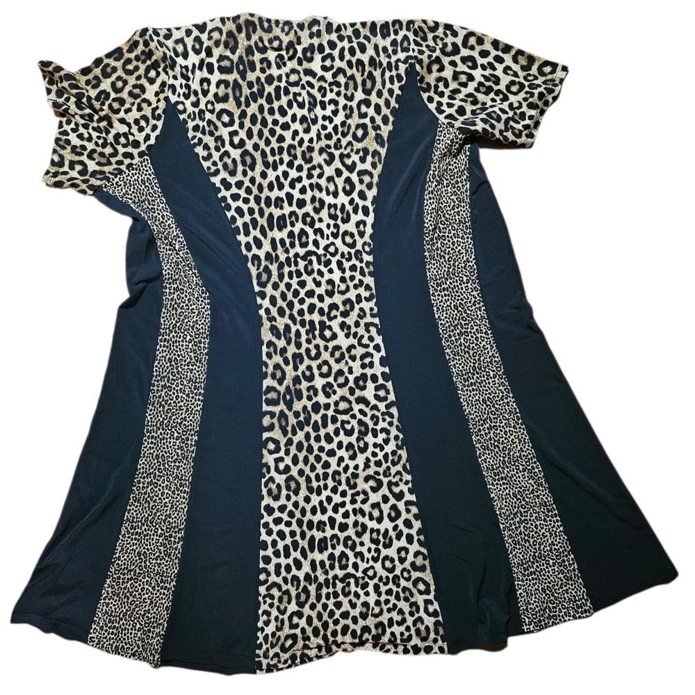Michael Kors NWT Michael Kors Leopard Print Black Panels Dress 2X Women Size XXL / US 16-18 / IT 52-54 - 2 Thumbnail
