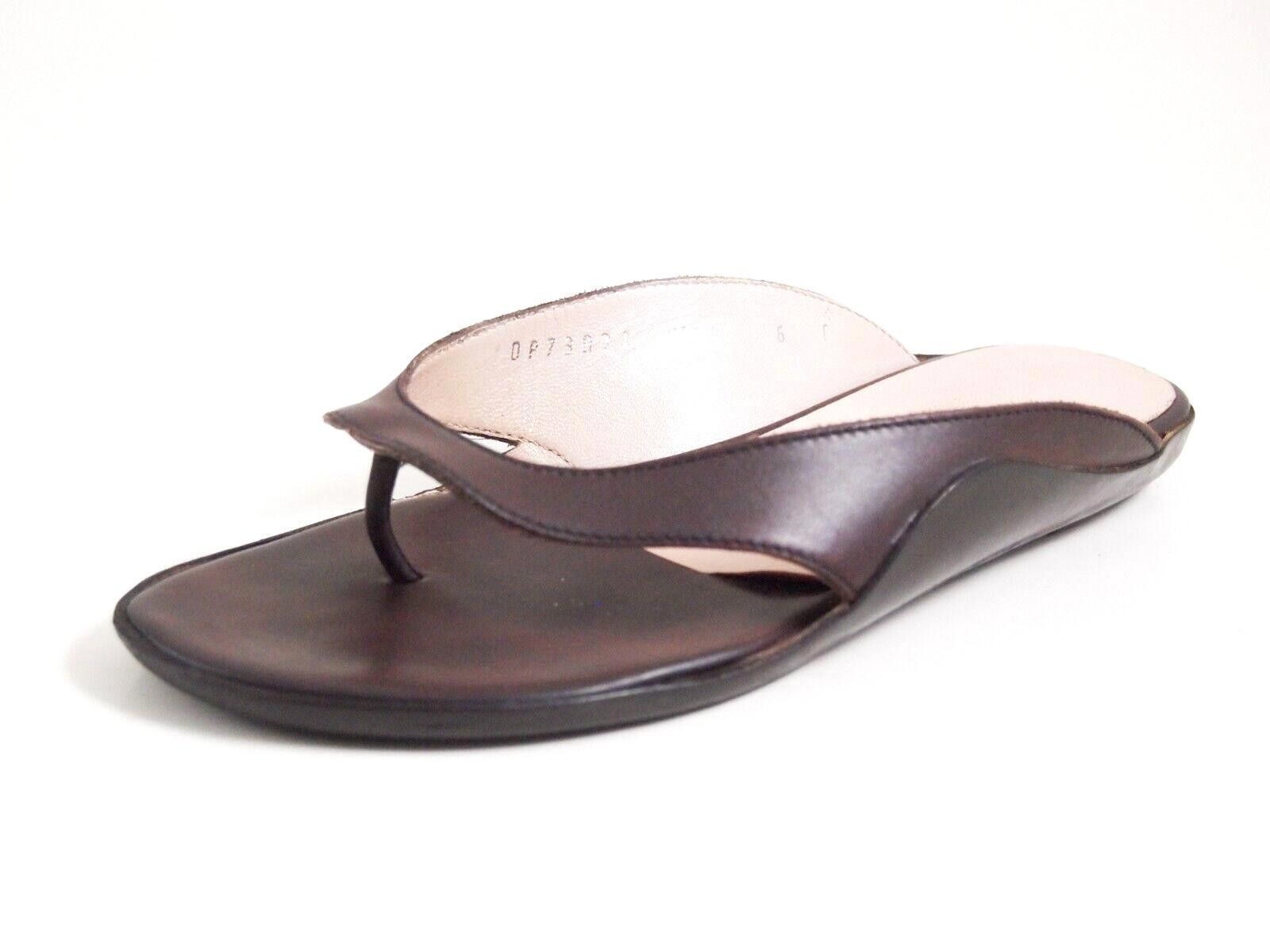 Salvatore Ferragamo Ferragamo Thong Slide Sandals Brown Leather US 6 C EU 36 Size US 6 / IT 36 - 1 Thumbnail