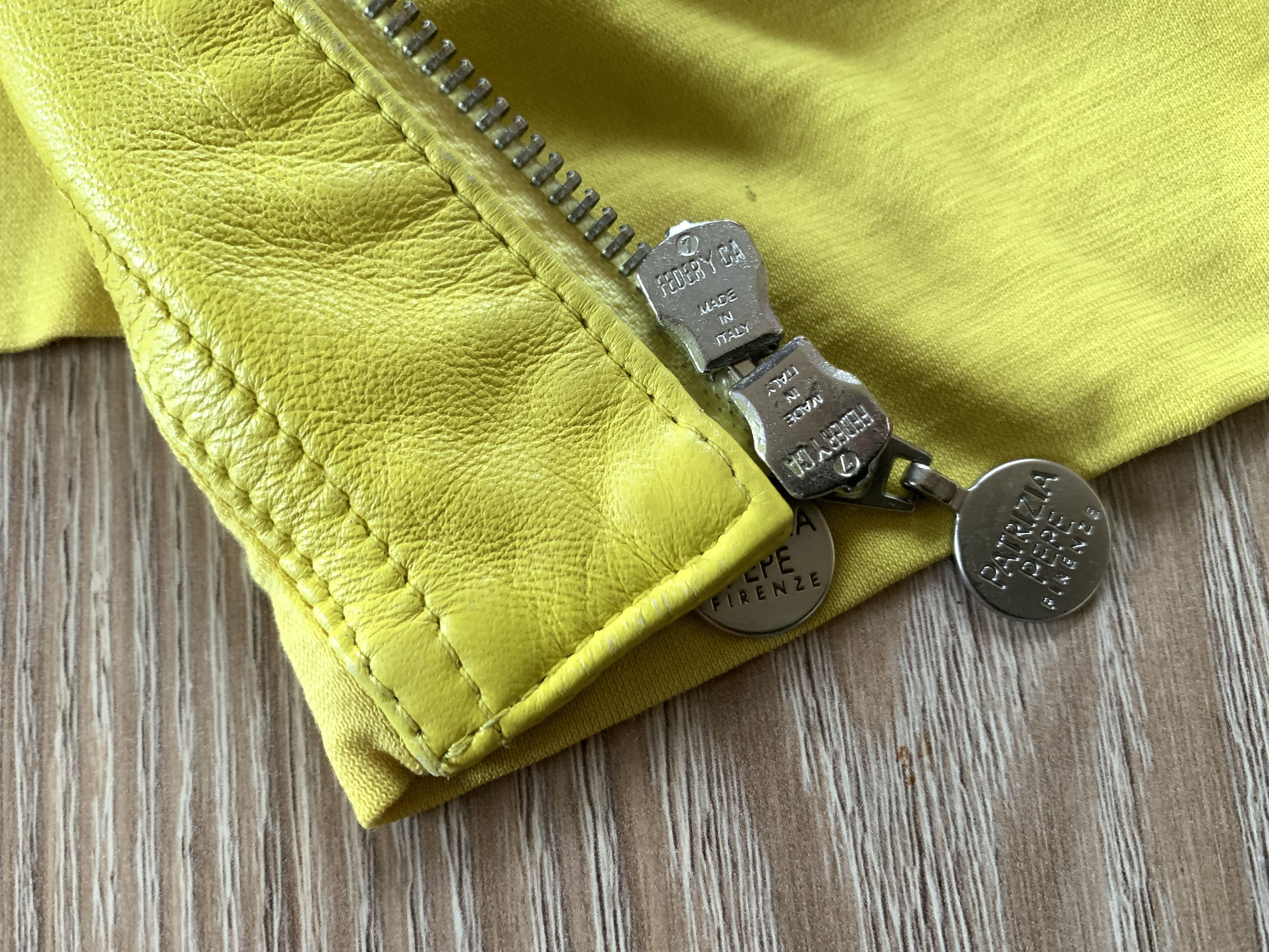 Patrizia Pepe Womens Patrizia Pepe Yellow Leather Jacket Size S / US 4 / IT 40 - 8 Thumbnail