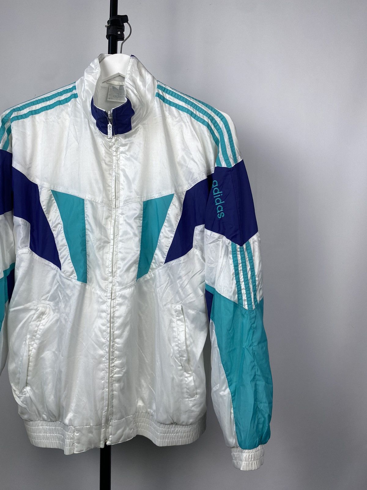 Adidas × Vintage Vintage Adidas Nylon Track Full Zip Y2K Jacket Size US M / EU 48-50 / 2 - 3 Thumbnail
