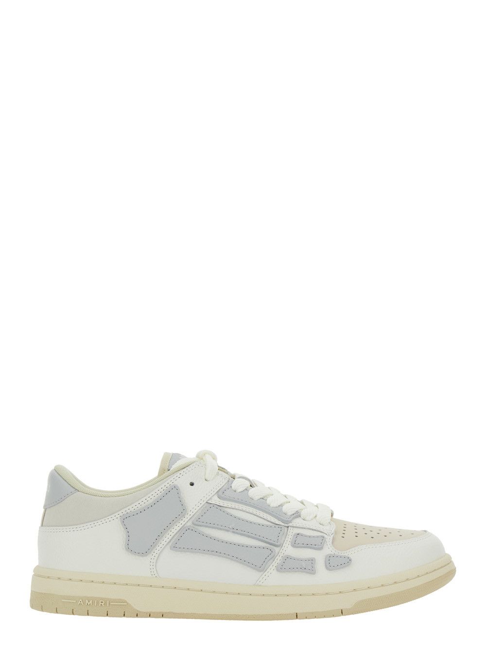 Amiri 'skel Top' Grey Low Top Sneakers With Logo Patch On The Tongue And Logo Lettering On The Heel Shoes In Leather Man (Size 8)