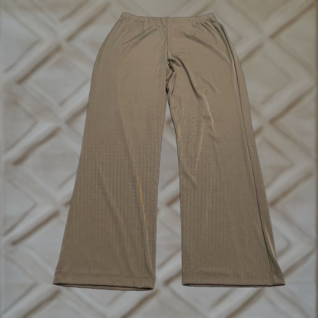 Vintage Chico's Wide Leg Palazzo Pants Womens 12 Brown Elastic Pull On 30x30 Shirt? Size 34" / US 12 / IT 48 - 1 Thumbnail