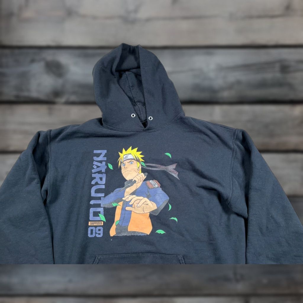 Doublet Naruto Shippuden Hoodie Adult Large Black Graphic Print Sweatshirt Anime Crew Neck Pullover Cotton Blend Men’s 90s Retro Graphic Size US L / EU 52-54 / 3 - 1 Thumbnail