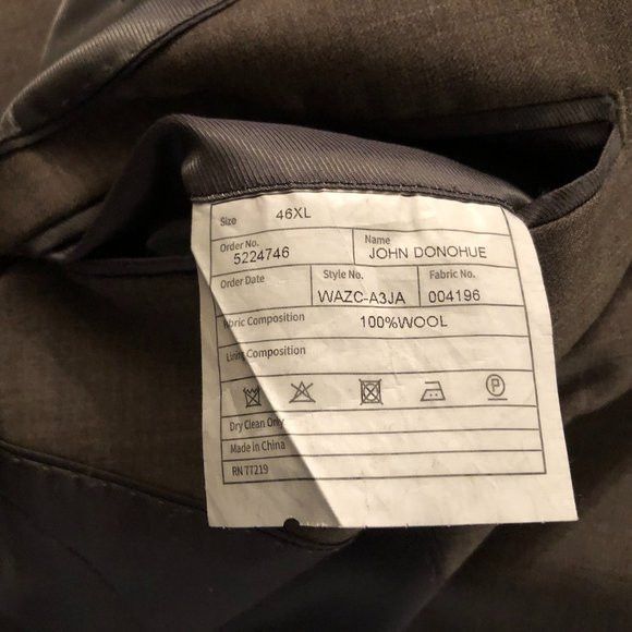 Joseph Abboud Joseph Abboud men's wool sport coat jacket blazer size:46L Size 46L - 5 Thumbnail