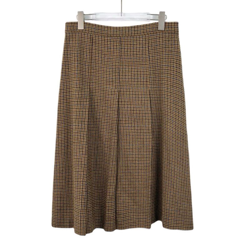 Gucci Gucci Brown checkered wool casual pleated A-shaped skirt 25 Size 28" / US 6 / IT 42 - 2 Thumbnail