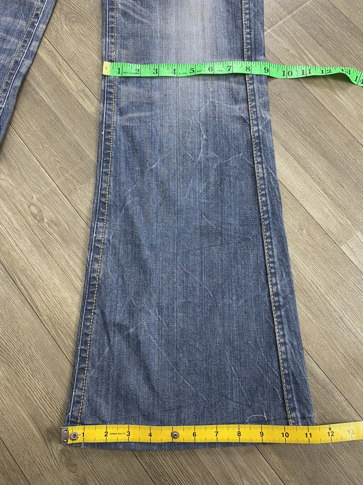 If Six Was Nine 2000s Venus Edwin Distressed Punk Faded Bootcut Flared Jeans Size US 30 / EU 46 - 18 Thumbnail