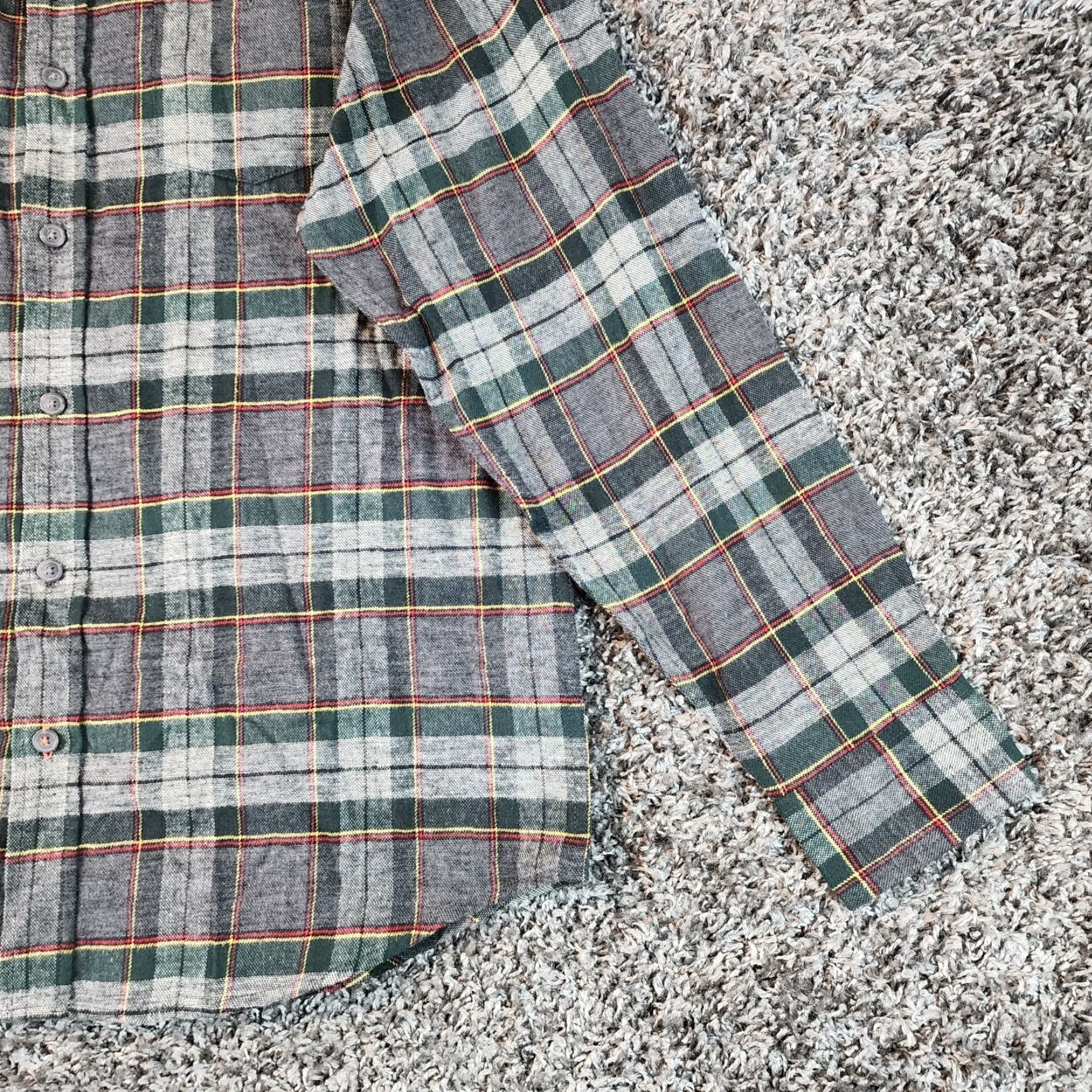 Weatherproof Weatherproof Shirt Men L Plaid Long Sleeve Button-Up Flannel Green Gray Size L Size US L / EU 52-54 / 3 - 2 Thumbnail