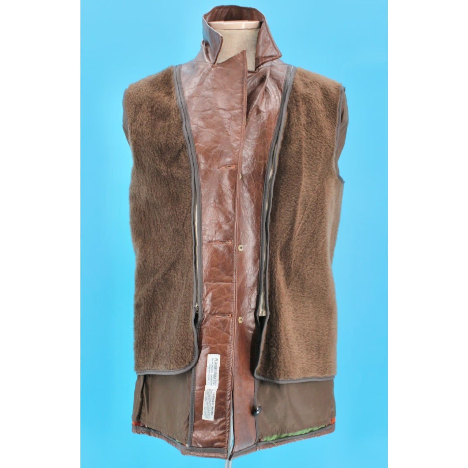 Vintage VINTAGE Mens 70s Leather Jacket Brown Sz 38 R 1970s The Leather Shop Disco Good condition Leather Shirt/Coat Mens Size US XXS / EU 40 - 7 Thumbnail