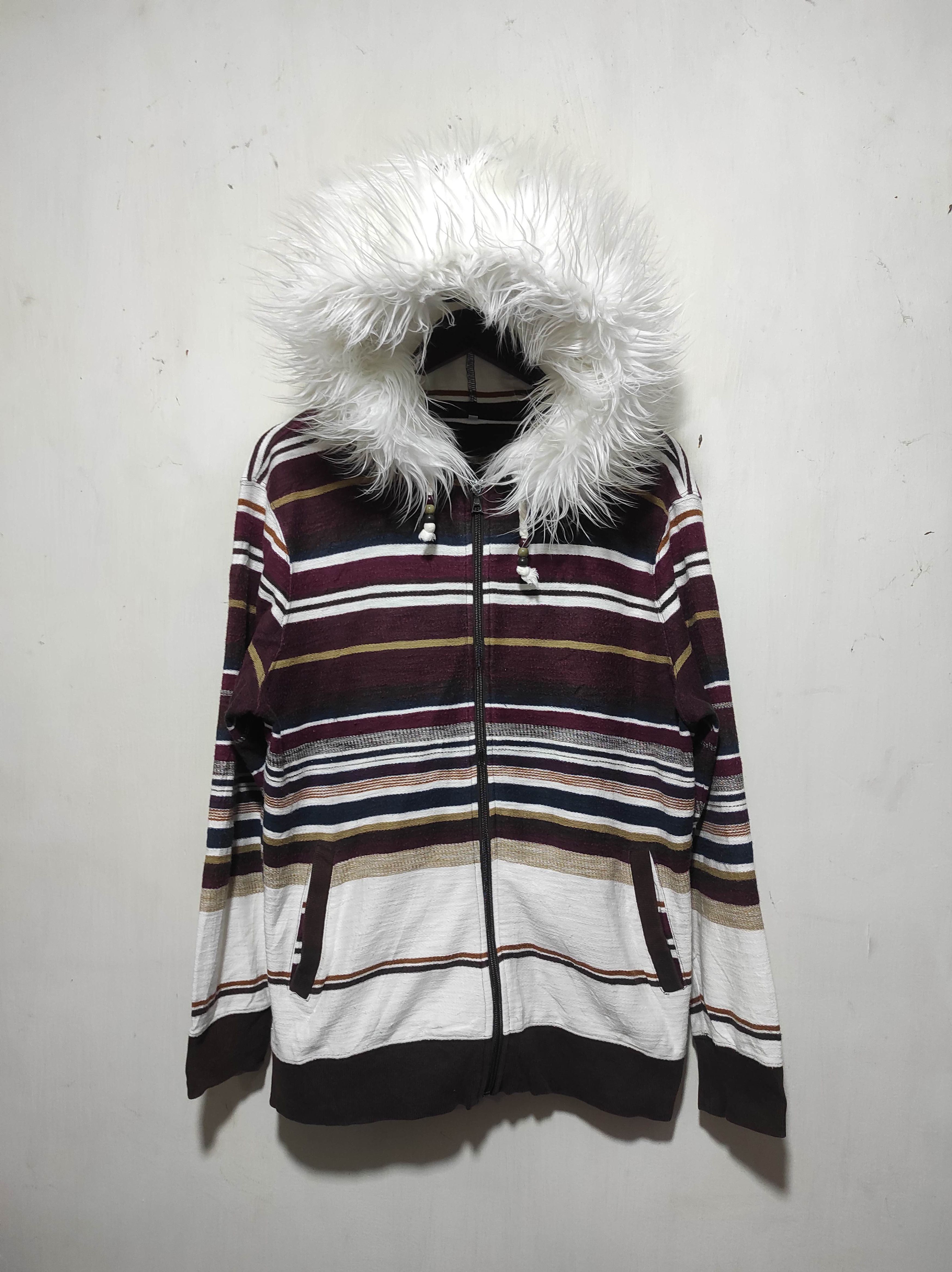 Hysteric Glamour Closshi Stripe zip Fur hoodie IfSixWasNine LGB style Size US L / EU 52-54 / 3 - 2 Thumbnail