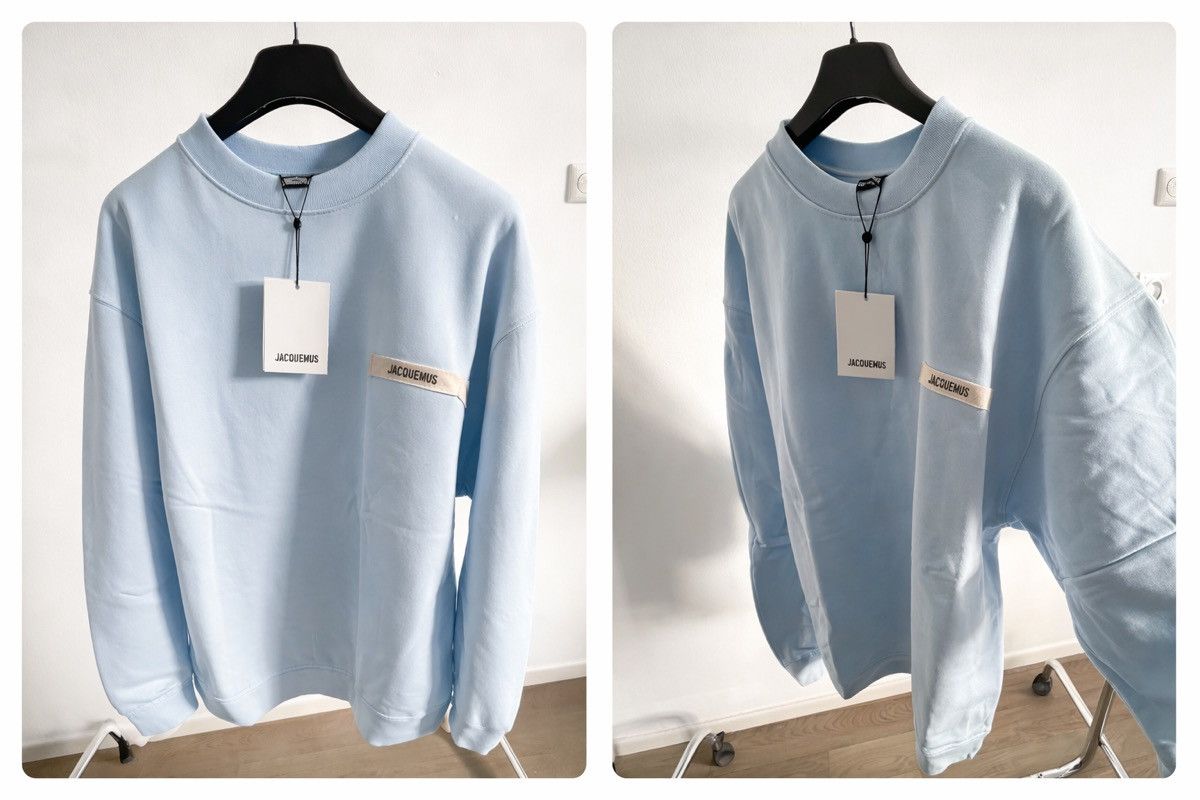 Jacquemus Jacquemus Gros Grain Hoodie in blue Light Size US M / EU 48-50 / 2 - 1 Thumbnail