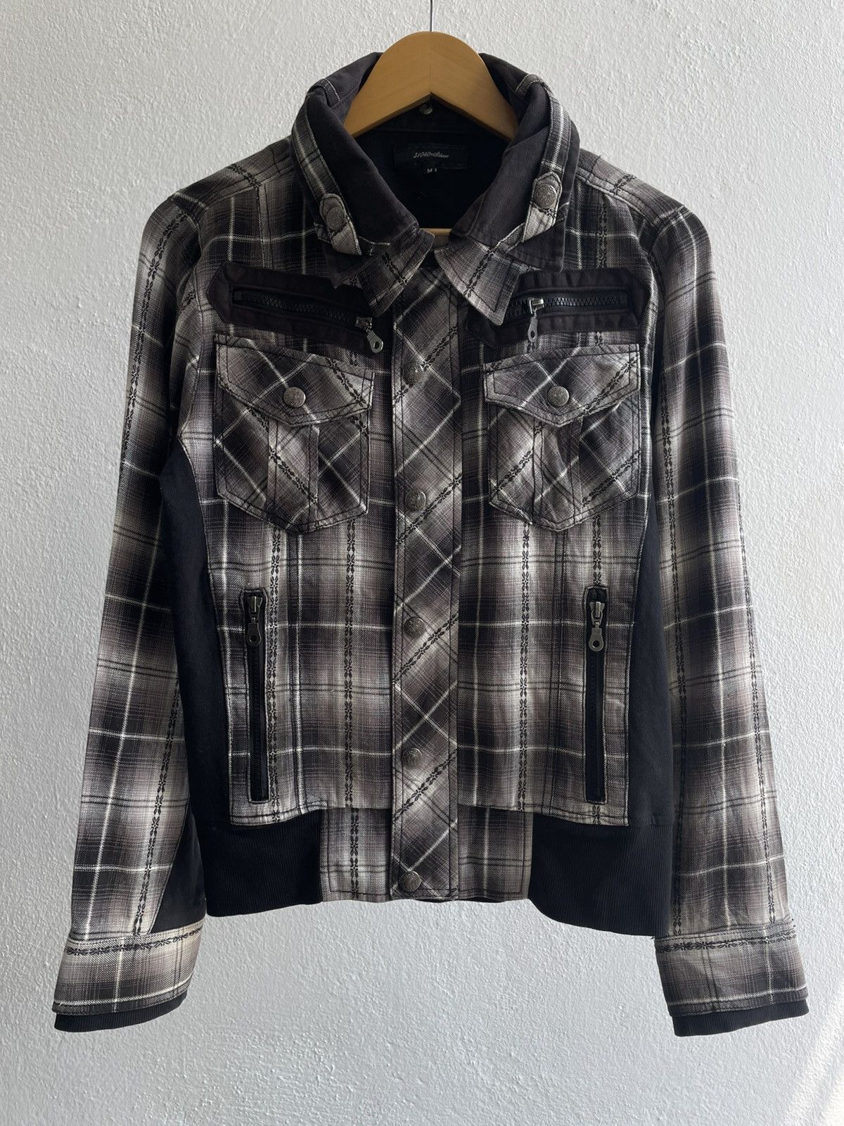 Vintage 30140 Homme Punk Gothic Double Collar Sweater