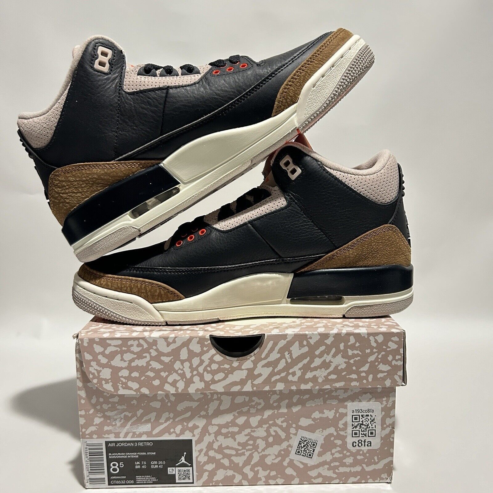 Nike Nike Air Jordan 3 Retro “Desert Elephant/Black Orange" 2024 Size US 8.5 / EU 41-42 - 3 Thumbnail